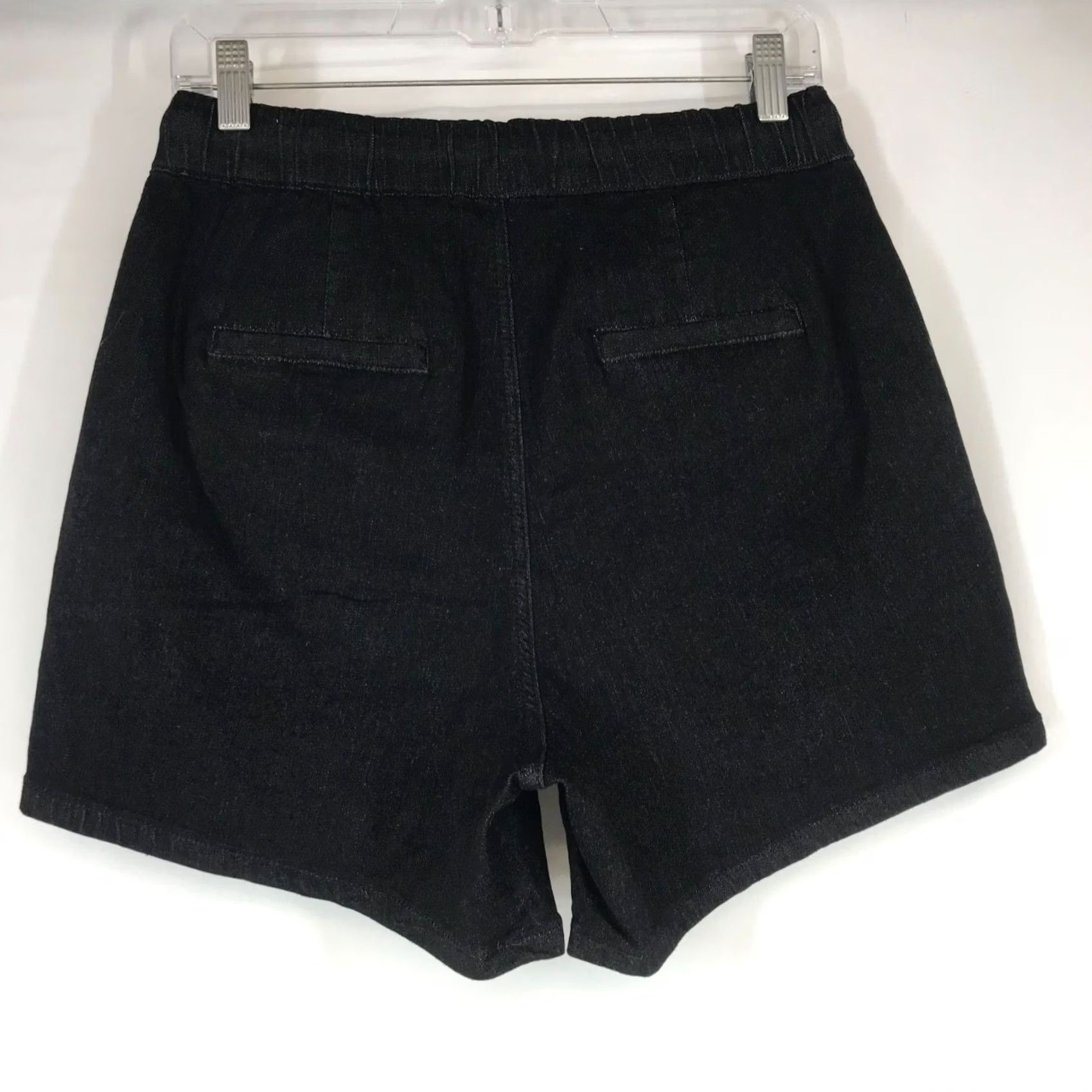 Vintage UNIVERSAL STANDARD Black Shorts Womens 2XS Drawstring Waist Button Size 24" / US 00 / IT 34 - 4 Thumbnail