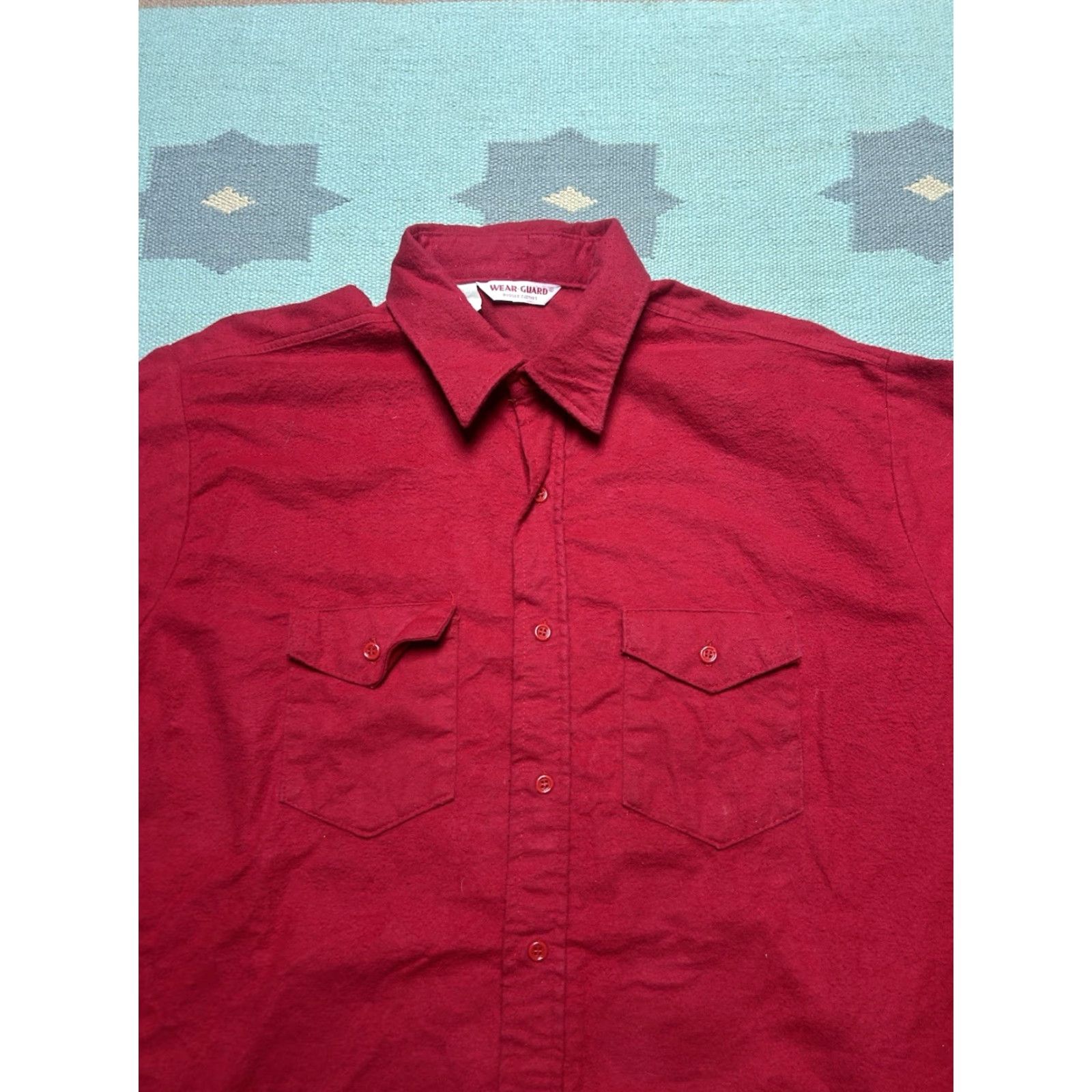 Vintage VINTAGE Wear Guard Button-Up Shirt - Red Cotton Long Sleeve Workwear 2XL/XXL Men Clothing Size US XXL / EU 58 / 5 - 2 Thumbnail