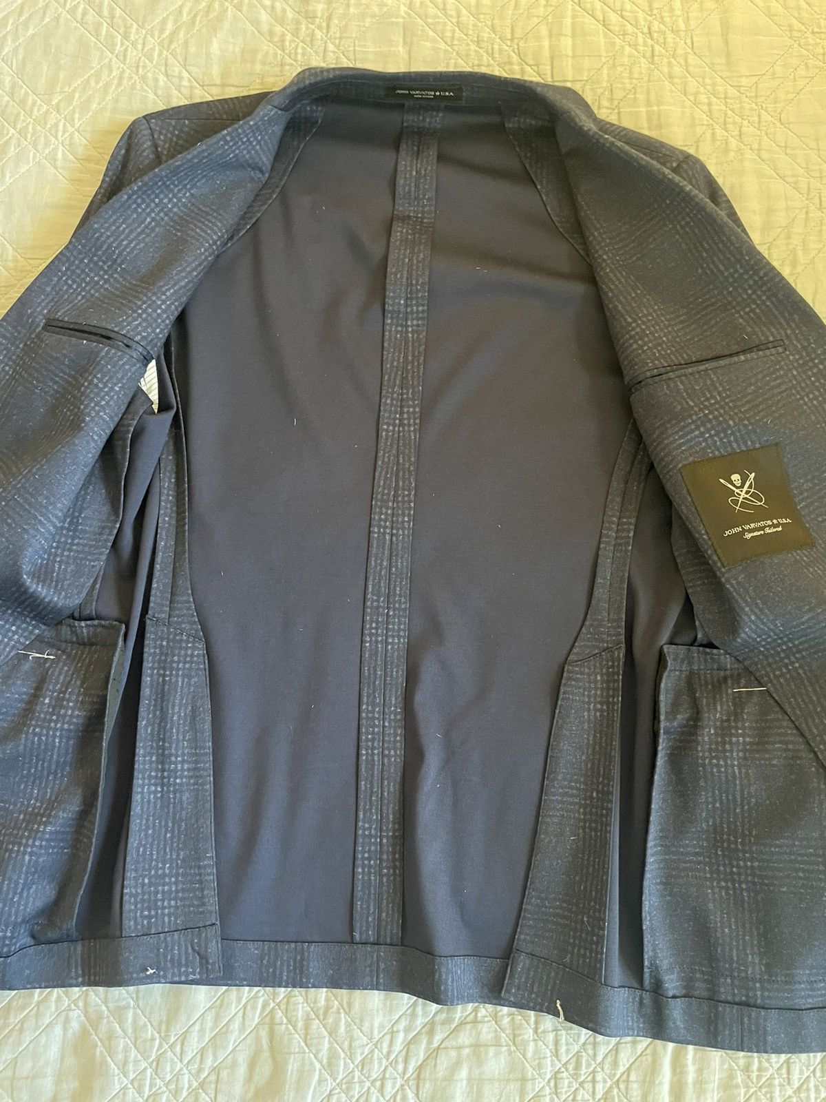 John Varvatos Shadow Glen Check Varick Jacket Size 40R - 6 Thumbnail