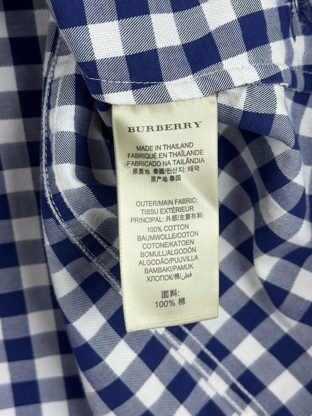 Burberry Burberry Brit Blue White Check Shirt Long Sleeve Women’s XXS Size XXS / US 00 / IT 34 - 9 Thumbnail