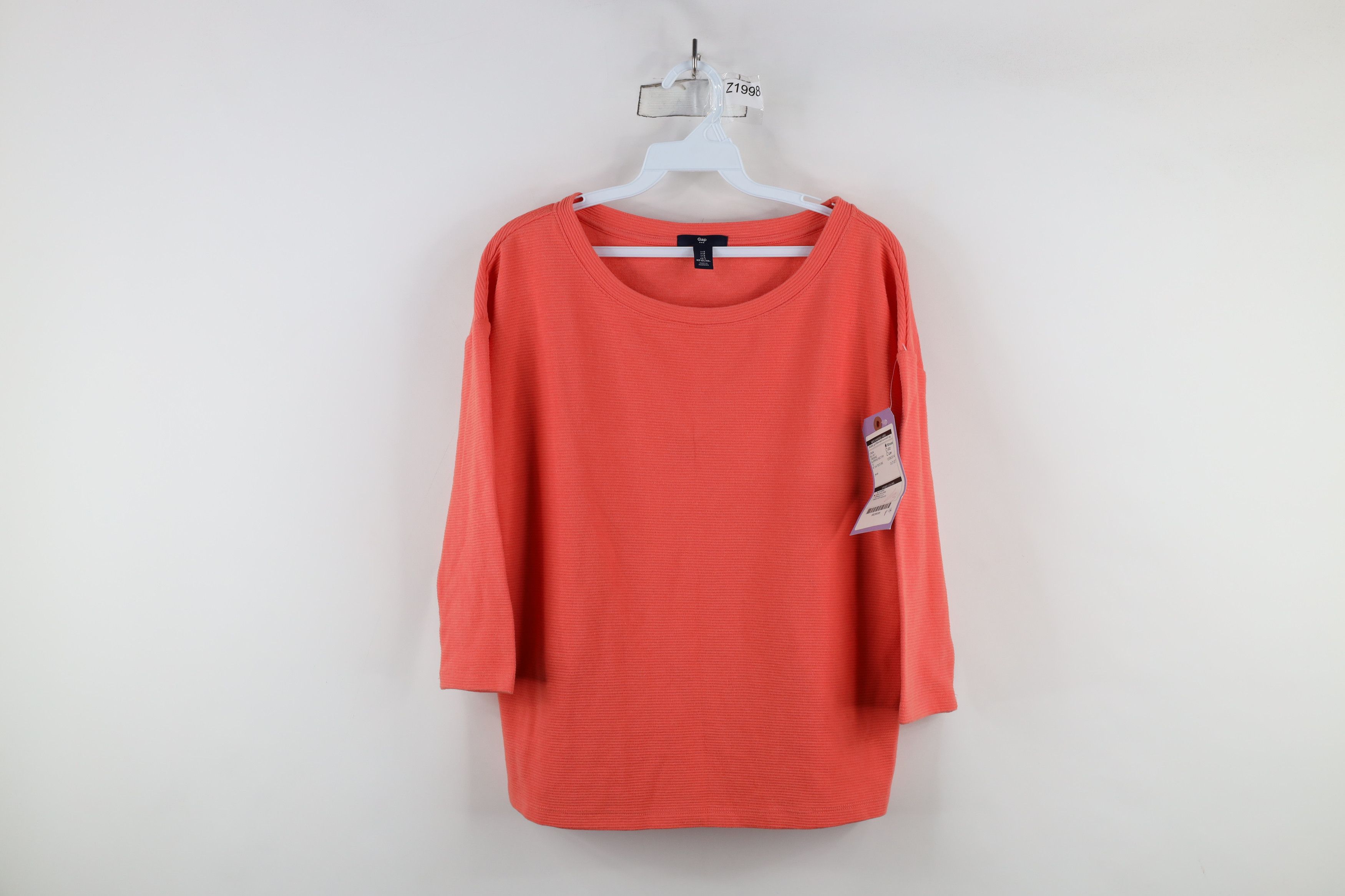 Gap × Vintage New Sample Gap Textured Ribbed Knit 3/4 Sleeve T-Shirt Size S / US 4 / IT 40 - 1 Thumbnail