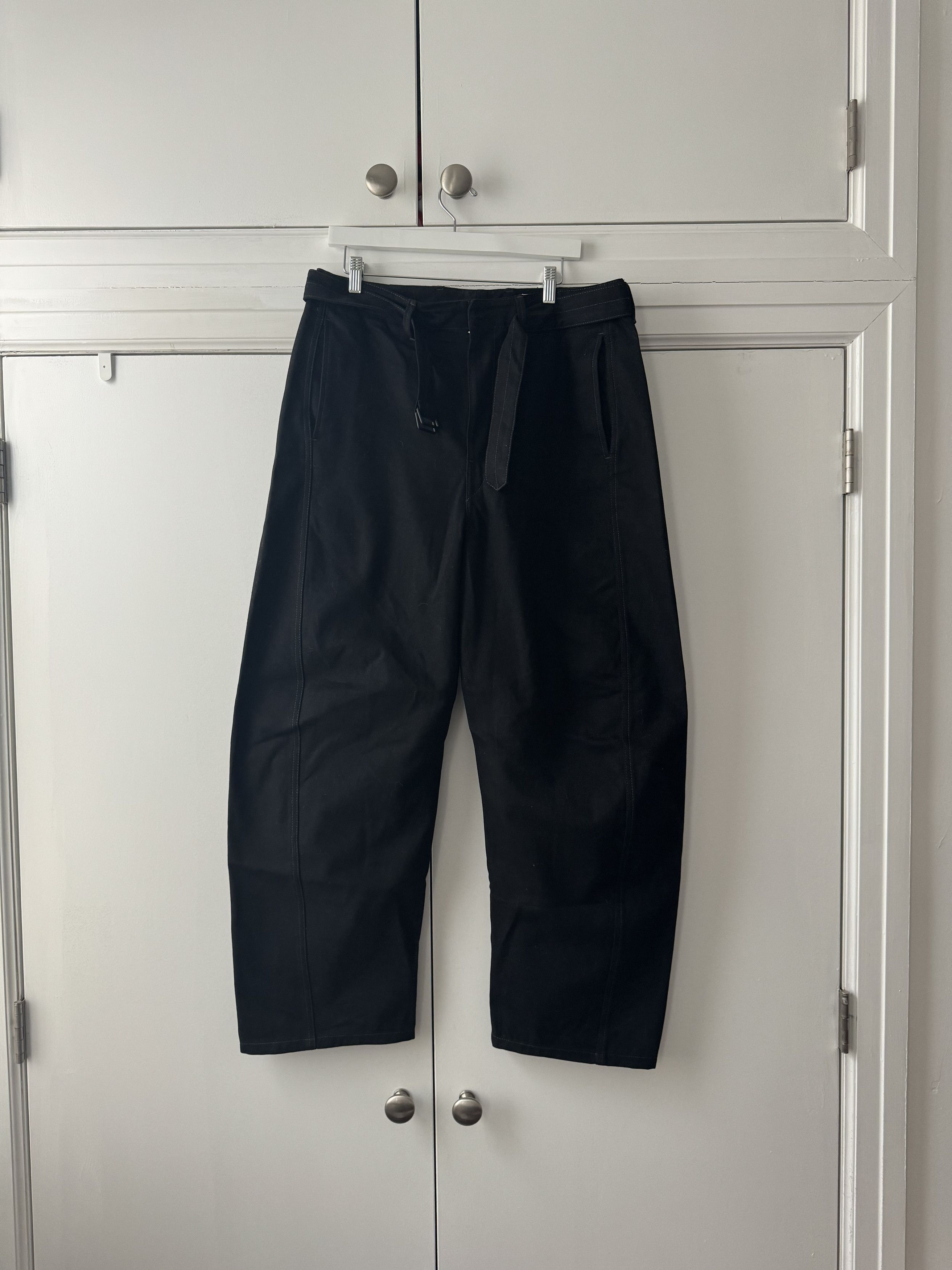 Pre-owned Lemaire Twisted Belted Pant Xl In Black