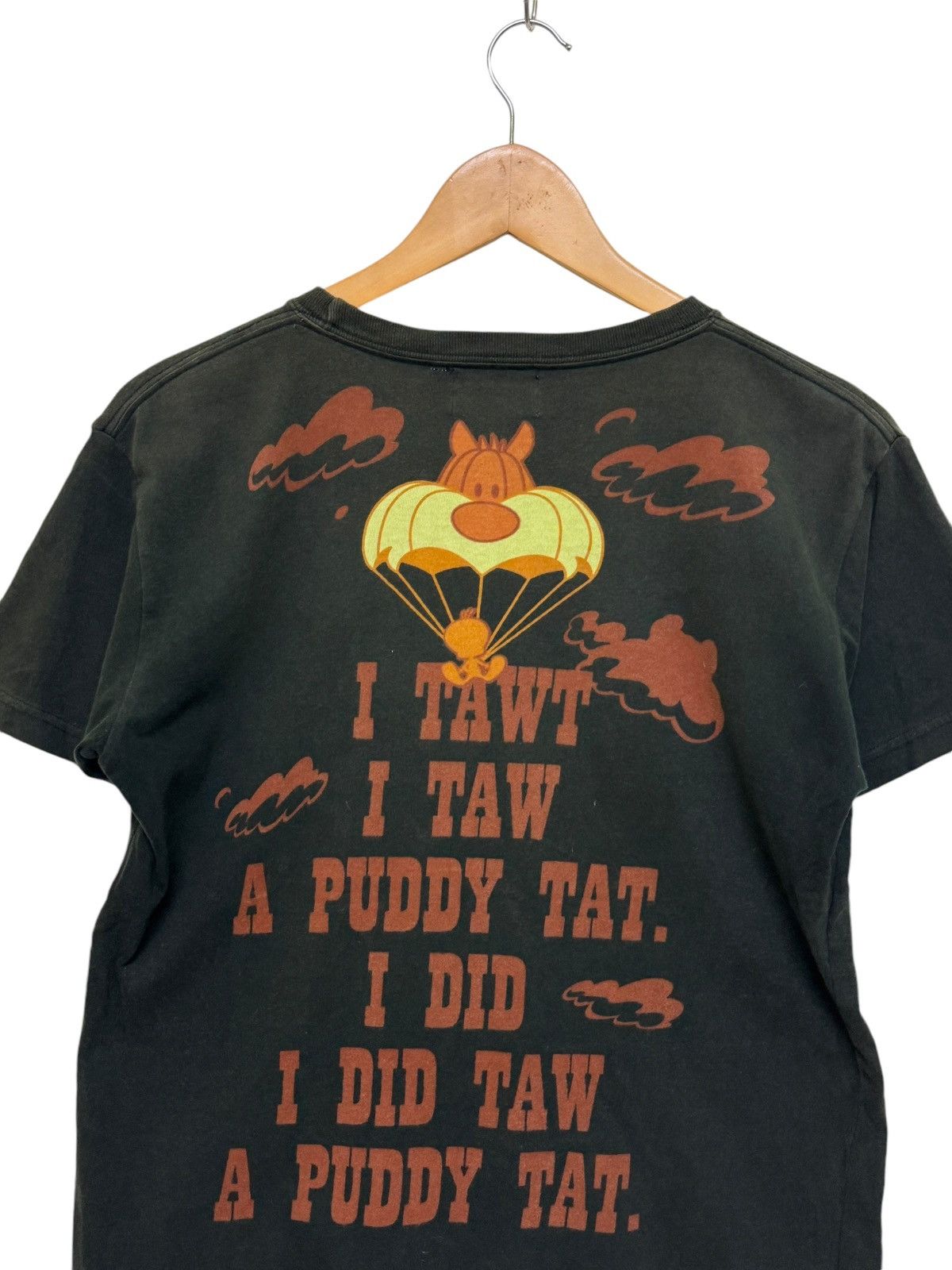 Vintage Looney Tunes Tweety and Friends Big Logo Poem Faded Tee Size US XS / EU 42 / 0 - 9 Thumbnail