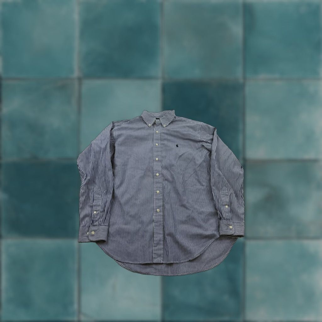Ralph Lauren Polo Ralph Lauren Shirt Mens XL 16.5 Classic Fit Striped Long Sleeve Button Down Blue Embroidered Polo Pony Button-Up Size US XL / EU 56 / 4 - 1 Thumbnail