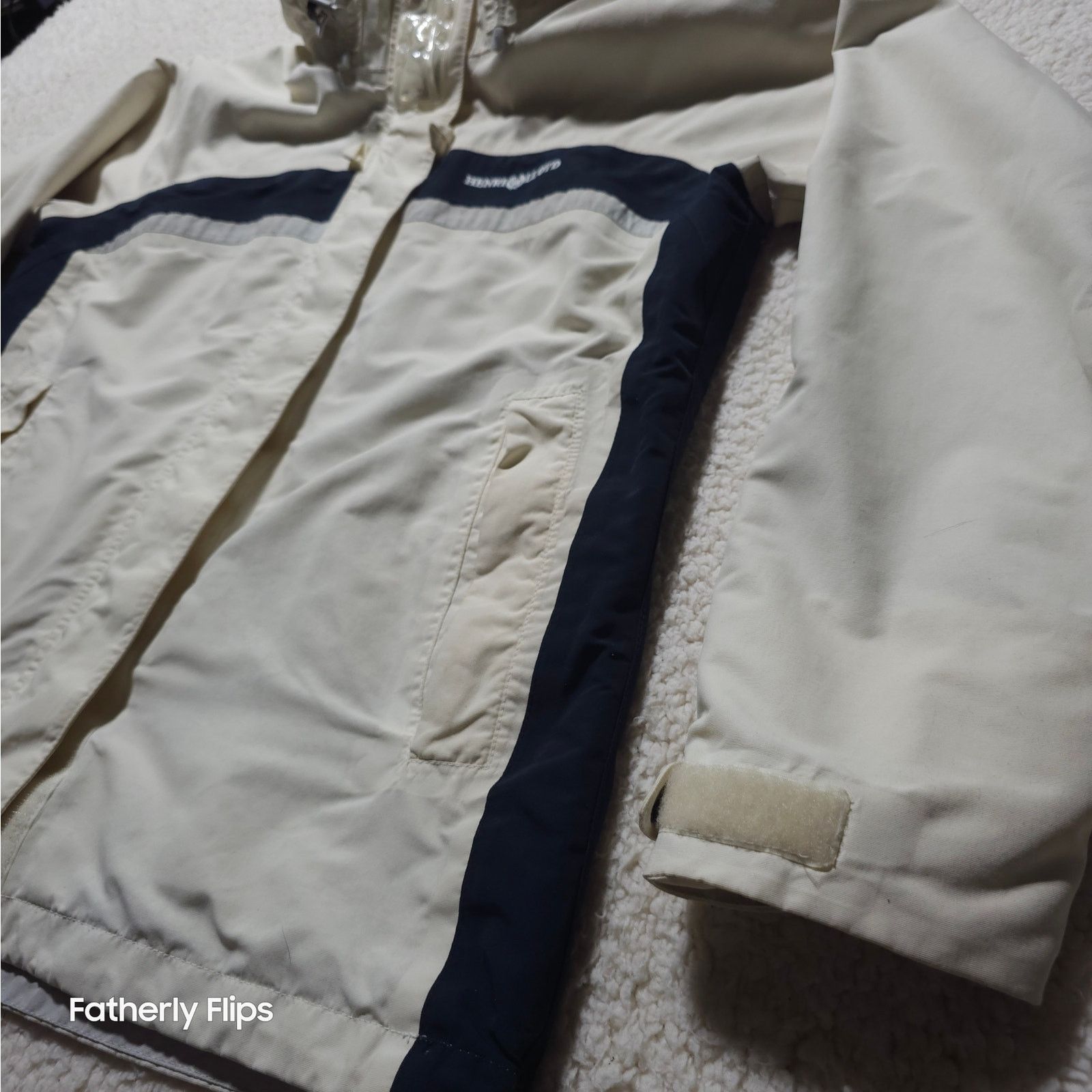 Henri Lloyd Henri Lloyd Sailing Jacket Men's M Cream Navy Hooded Coat Size M / US 6-8 / IT 42-44 - 3 Thumbnail