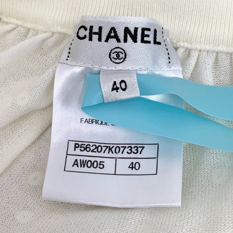 Chanel Chanel Beige sequin camellia embroidered cotton casual ski Size 26" / US 2 / IT 38 - 6 Thumbnail