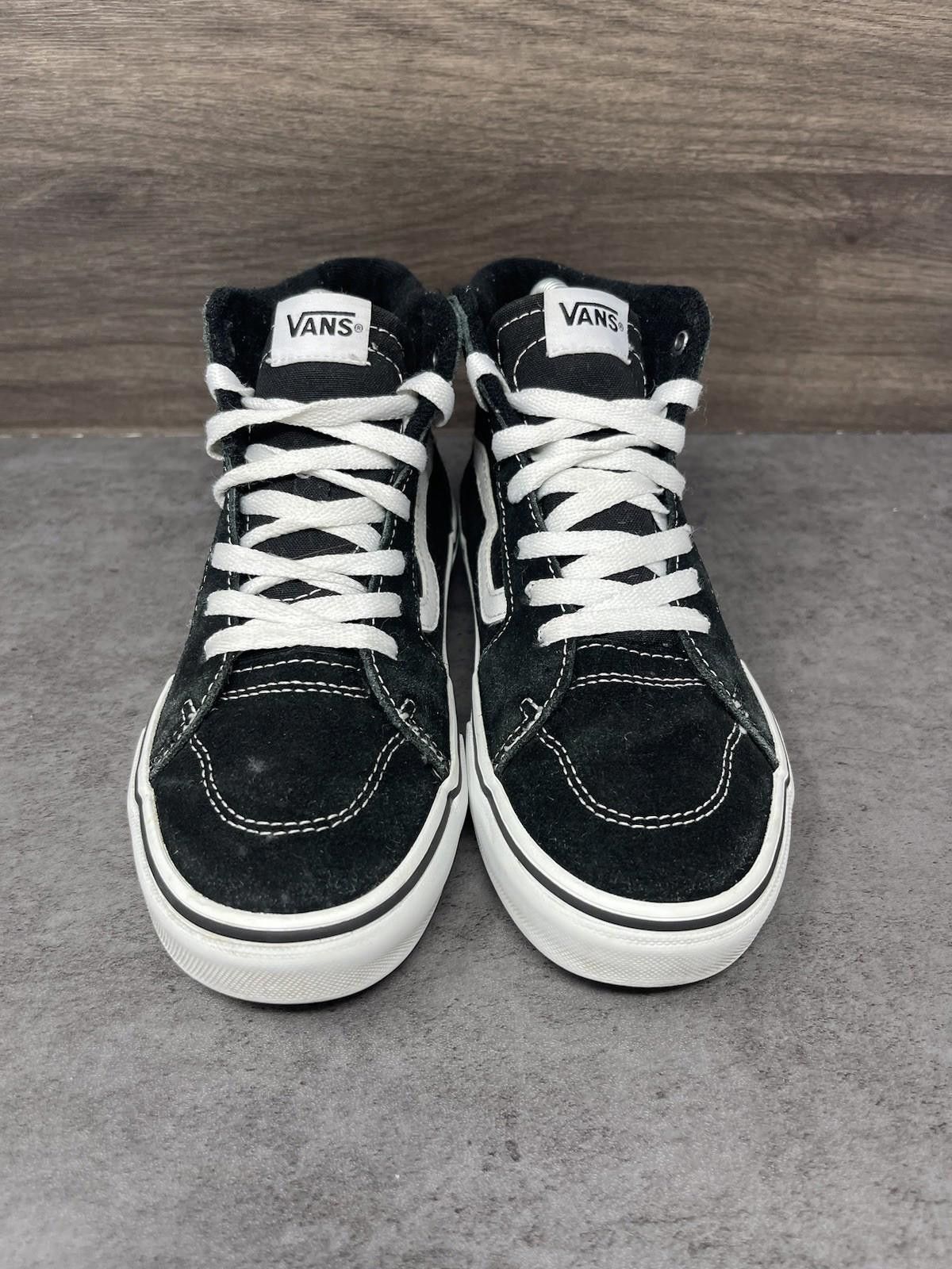 Vans Vans Sk8 Hi Shoes Kids Size 4 Black White Sneakers Size US 5 / EU 37 - 3 Thumbnail