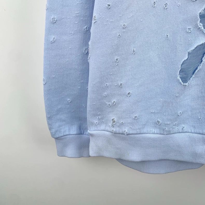Givenchy Givenchy Light Blue Logo Letter Print Distressed Ripped Co Size US M / EU 48-50 / 2 - 5 Thumbnail