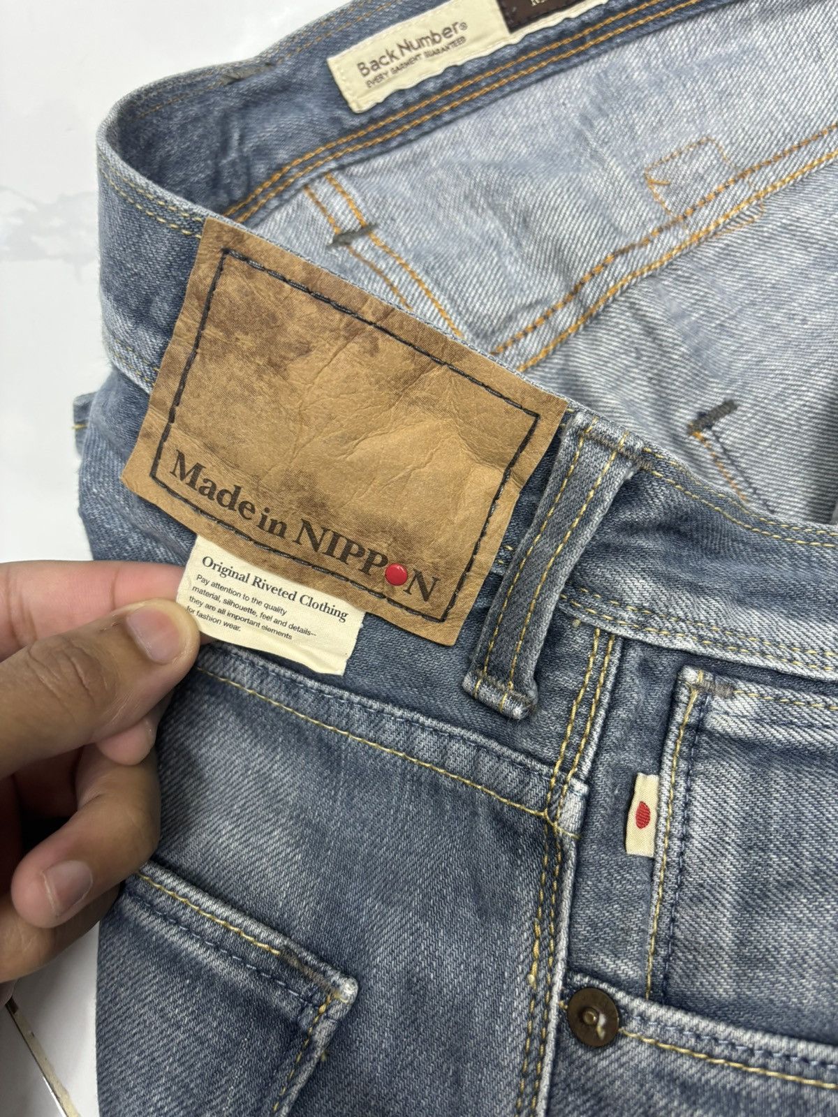 Kapital 🔥MADE IN NIPPON VINTAGE FADED JEANS BACK NUMBER DENIM JEANS Size US 32 / EU 48 - 10 Thumbnail