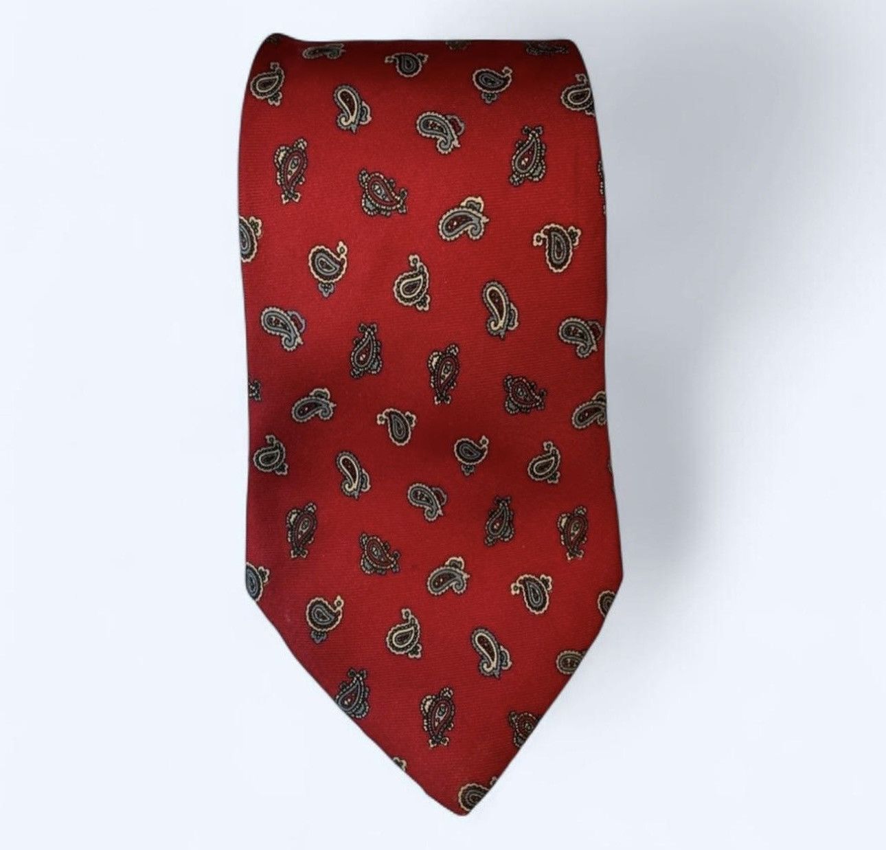 Woodward Vtg Red Paisley Tie Woodward Silk Bright Colorful Elegant Size ONE SIZE - 1 Thumbnail
