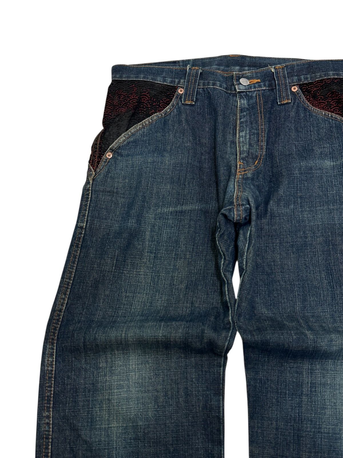 Japanese Brand Juvenile Delinquent Eastern Iconography Embroidery Distress Size US 32 / EU 48 - 4 Thumbnail