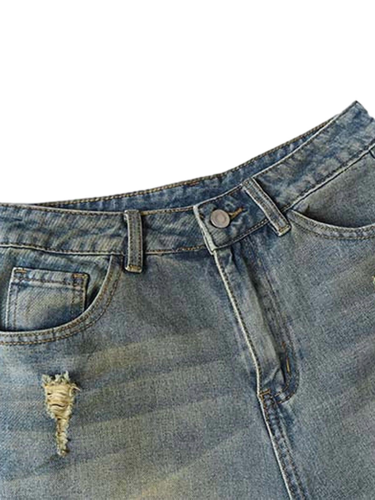 Japanese Brand Washed Distressed Spray-Painted Ripped Jorts Size ONE SIZE - 3 Thumbnail