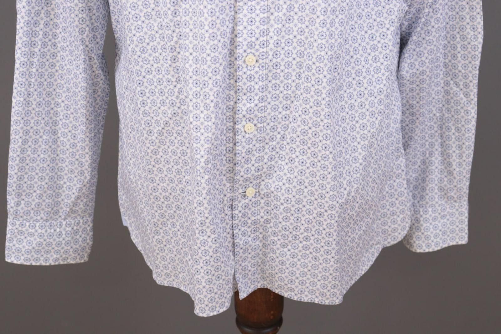 Designer Hackett London Slim Fit White Printed Shirt Size 2XL Size US XXL / EU 58 / 5 - 3 Thumbnail