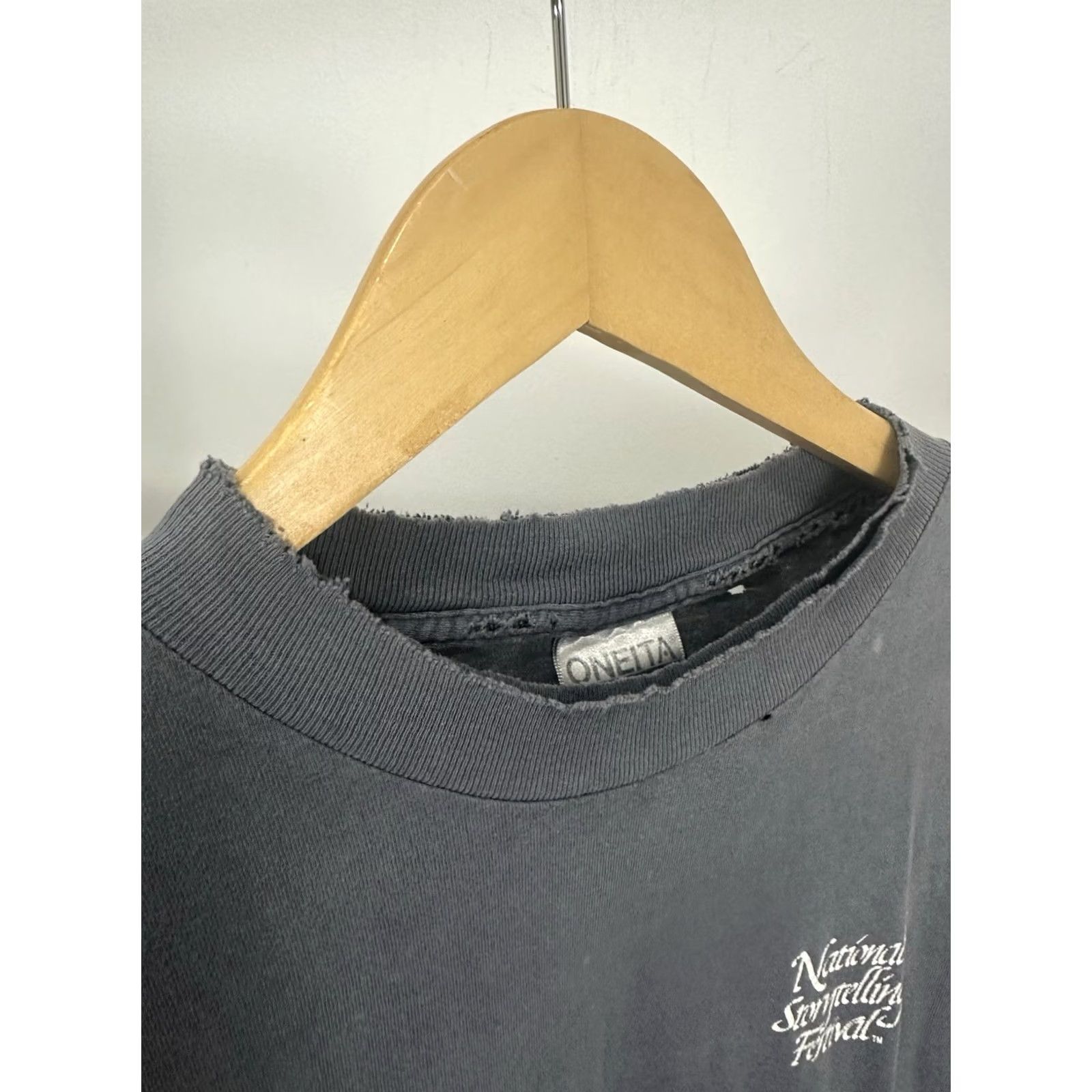 Vintage VINTAGE 90s National Storytelling Festival T-Shirt XL Black Mens Worn Thrashed Distressed Faded Size US XL / EU 56 / 4 - 5 Thumbnail