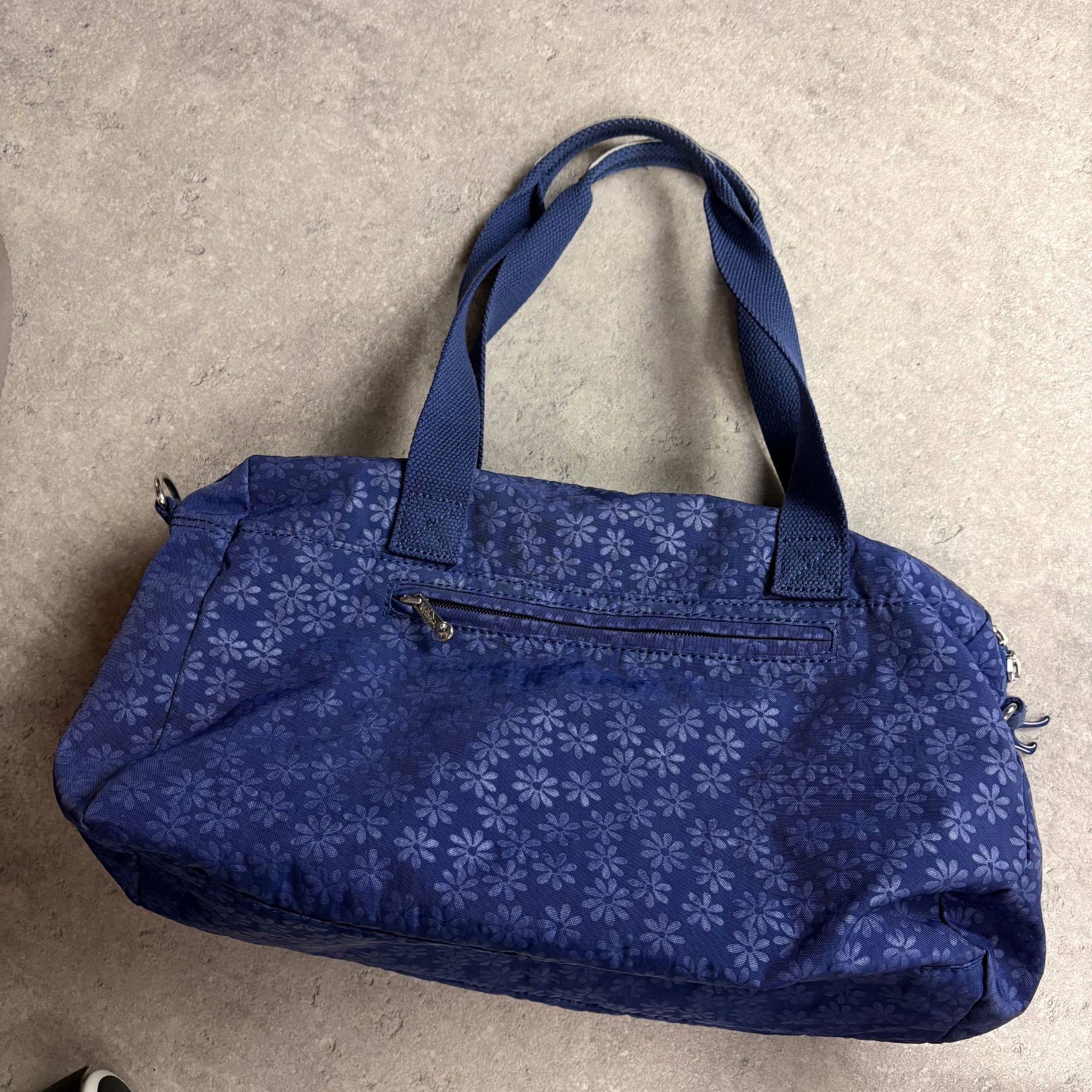 Other Kipling Blue Floral Nylon Tote Bag With Double Handles & Mul Size ONE SIZE - 5 Thumbnail