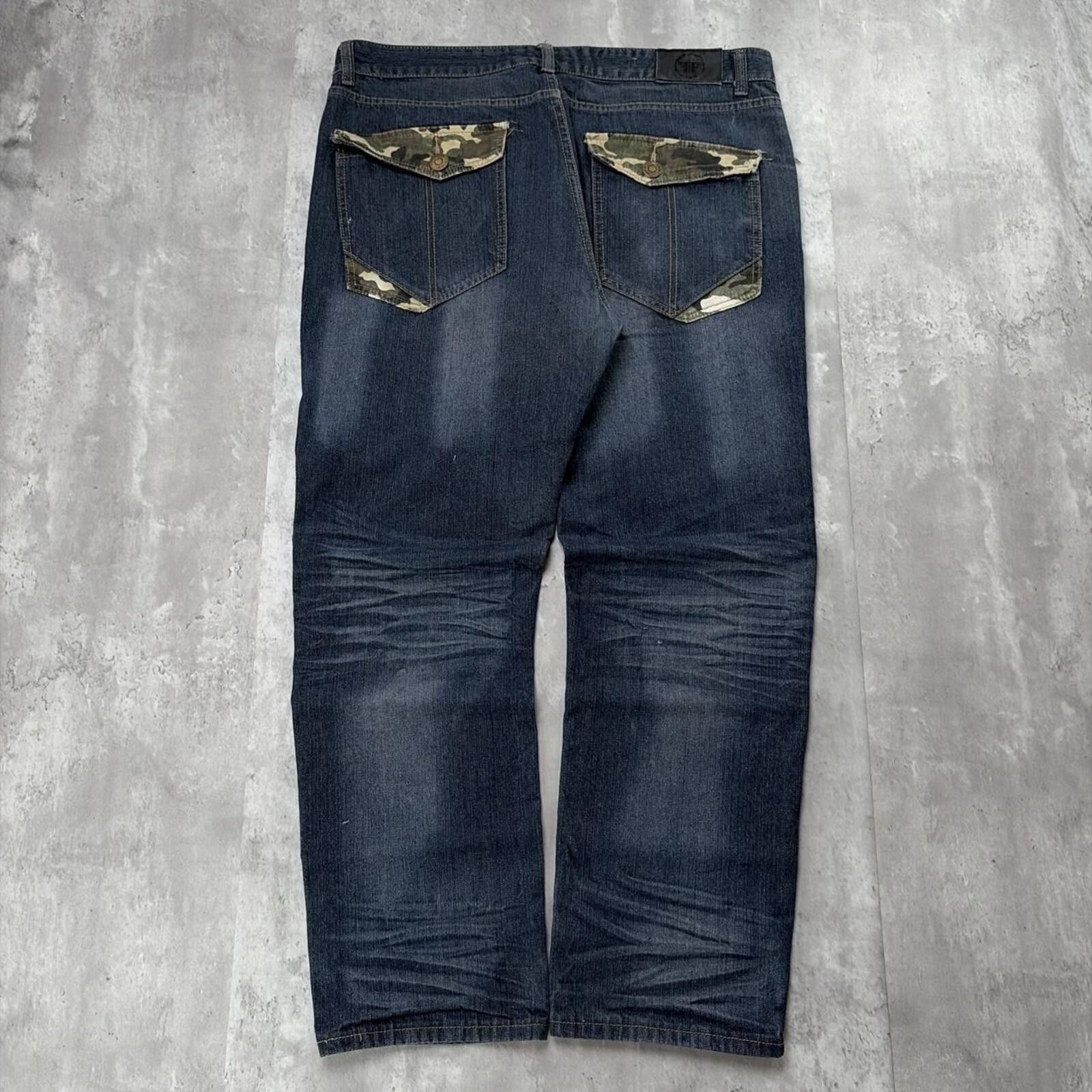 Other Y2K Dark Wash Fiend Grunge Camo Baggy Skater Denim Jeans Size US 40 / EU 56 - 1 Thumbnail