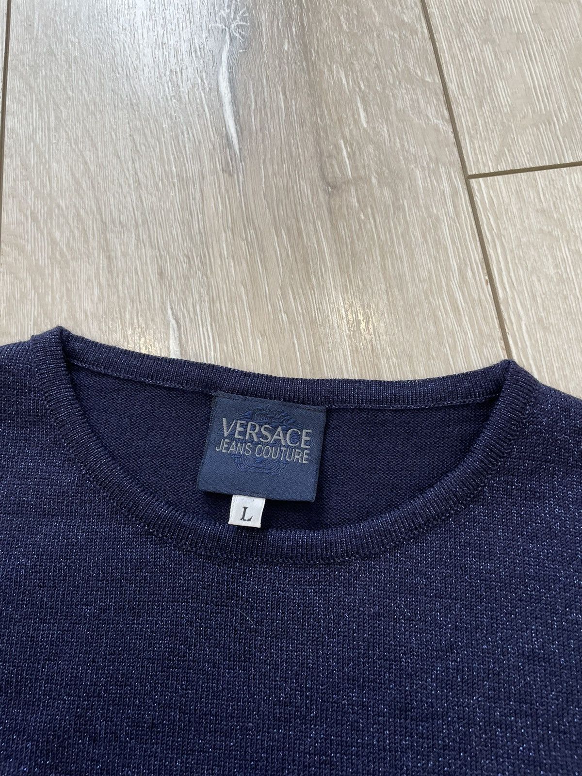 Versace × Versace Jeans Couture × Vintage Versace Jeans Couture vintage sweater Lana Merino Wool Size L / US 10 / IT 46 - 2 Thumbnail