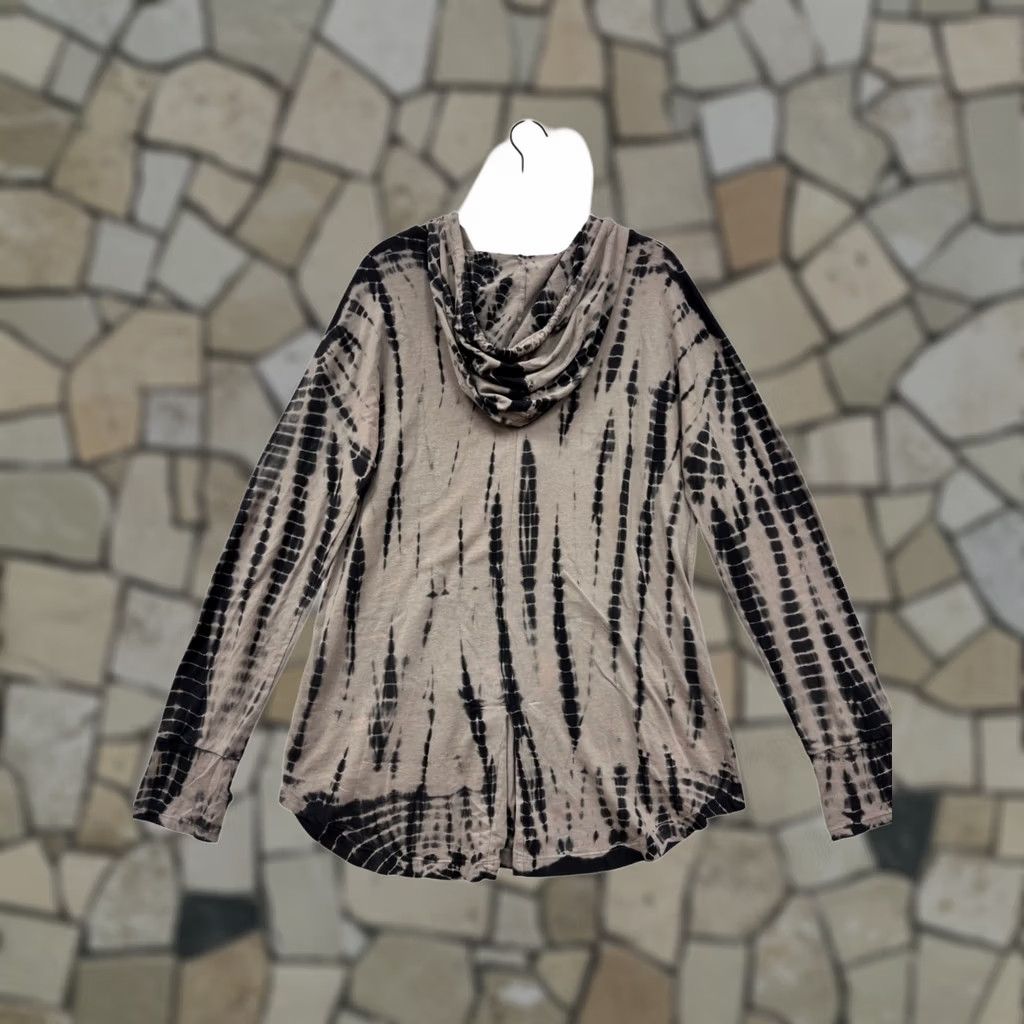 Vintage VINTAGE Balance Collection Hoodie XL Tie-Dye Black Unisex Adults Pullover Cotton Spandex Long Sleeve Adjustable Drawstring Hood Lightweight Activewear Size XL / US 12-14 / IT 48-50 - 1 Thumbnail
