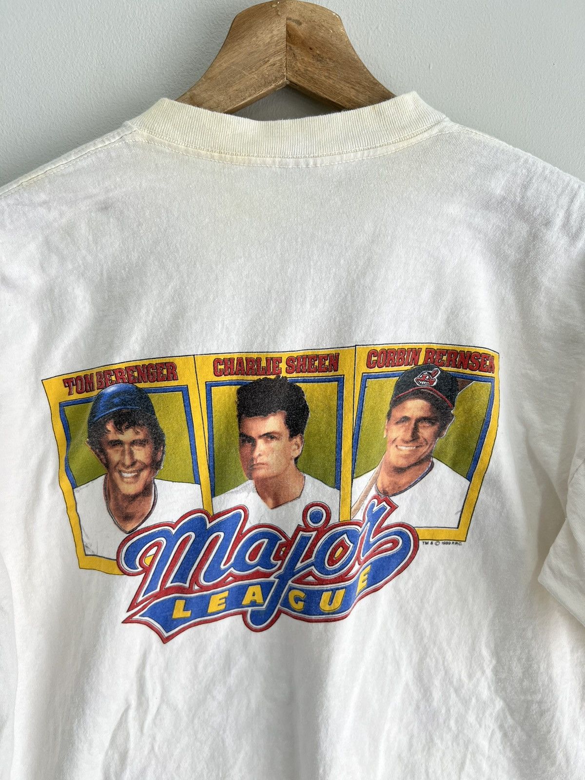 Vintage Vintage Major League Charlie Sheen Movie Promo Tee Shirt Size US L / EU 52-54 / 3 - 5 Thumbnail