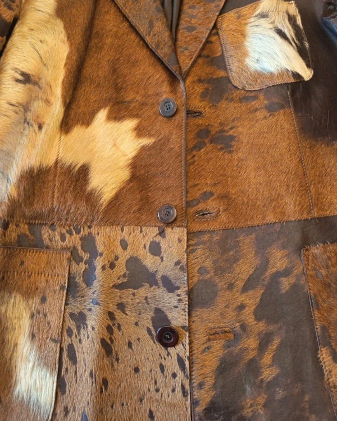 Roberto Cavalli ARCHIVE PONY HAIR LEATHER HEAVY COAT Size US L / EU 52-54 / 3 - 2 Thumbnail