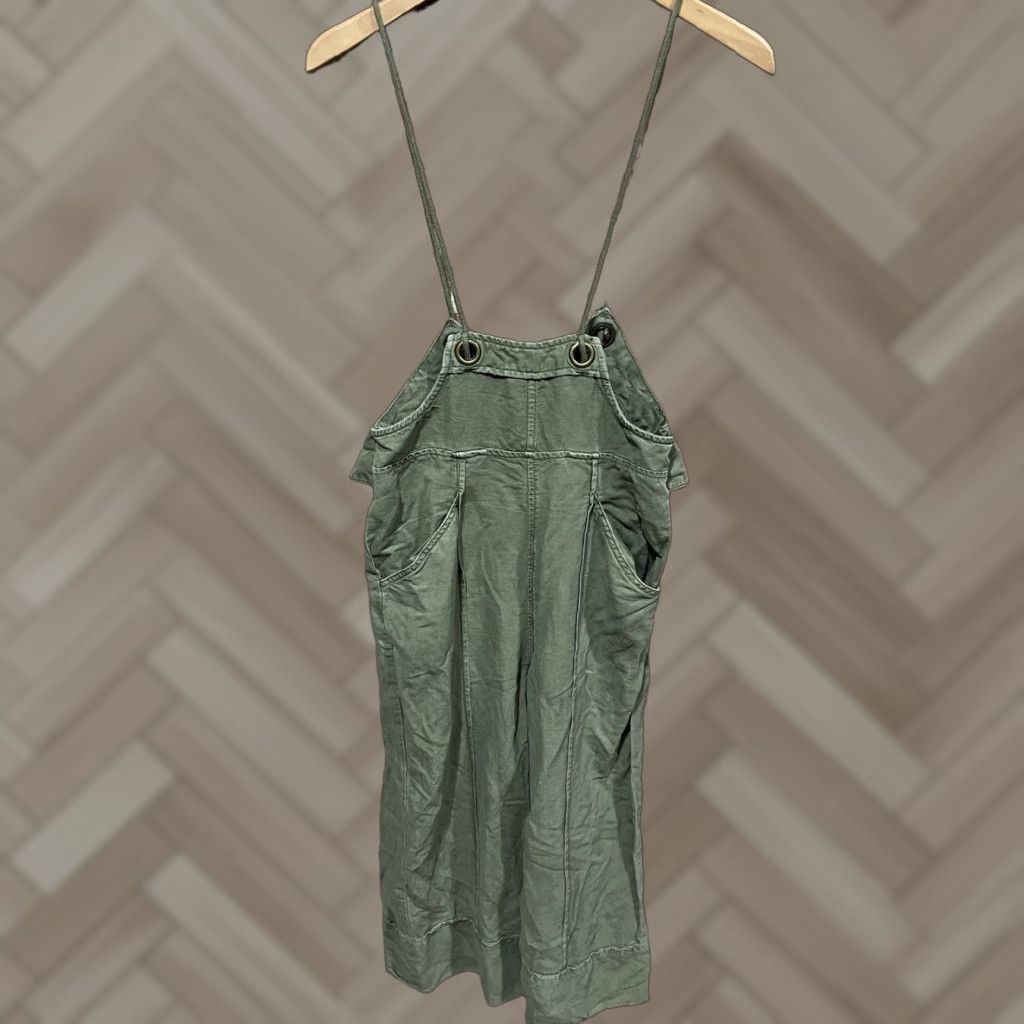 Anthropologie Anthropologie Asha Bib Front Crop Utility Overalls Sage Green Size S One-Piece Women Crop Wide-Leg Casual Spring Summer Utility Overalls Mens? Wait. Size 28" / US 6 / IT 42 - 1 Thumbnail