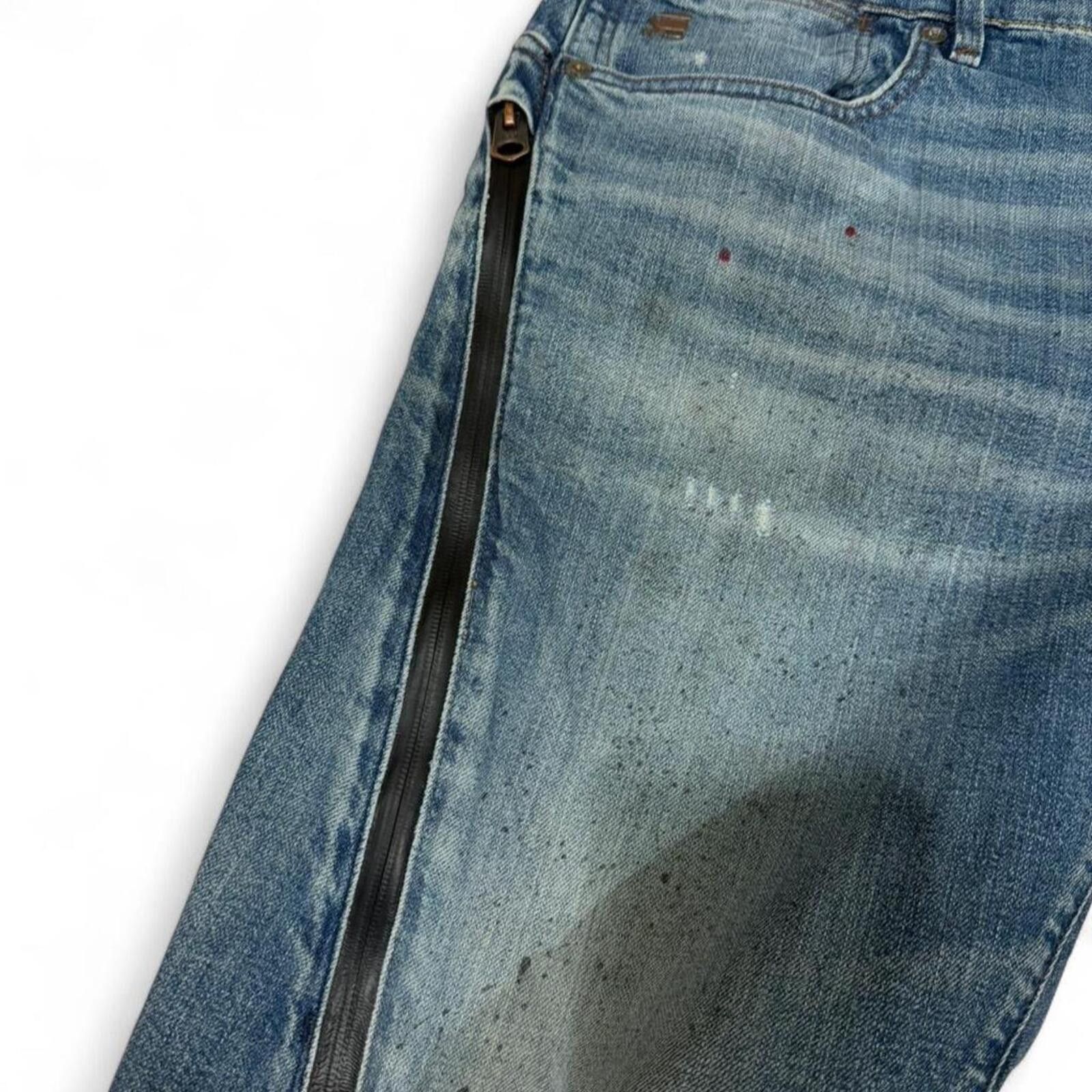 True Religion G-Star Raw blue denim jeans with zipper design Size US 36 / EU 52 - 3 Thumbnail