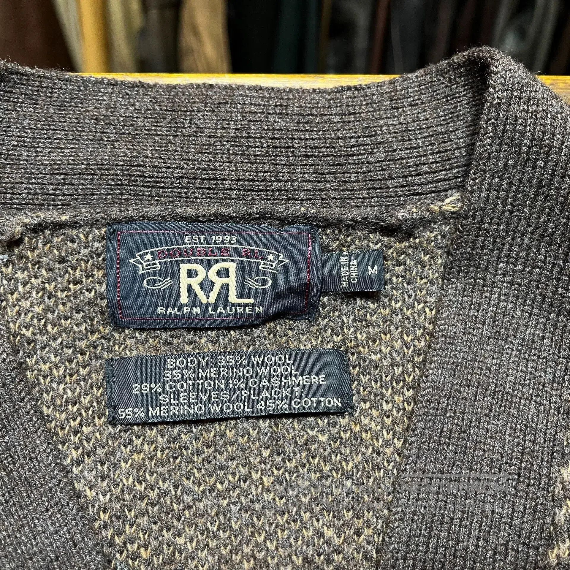 RRL Ralph Lauren RRL Wool Cardigan with Textured Design. Size US M / EU 48-50 / 2 - 3 Thumbnail