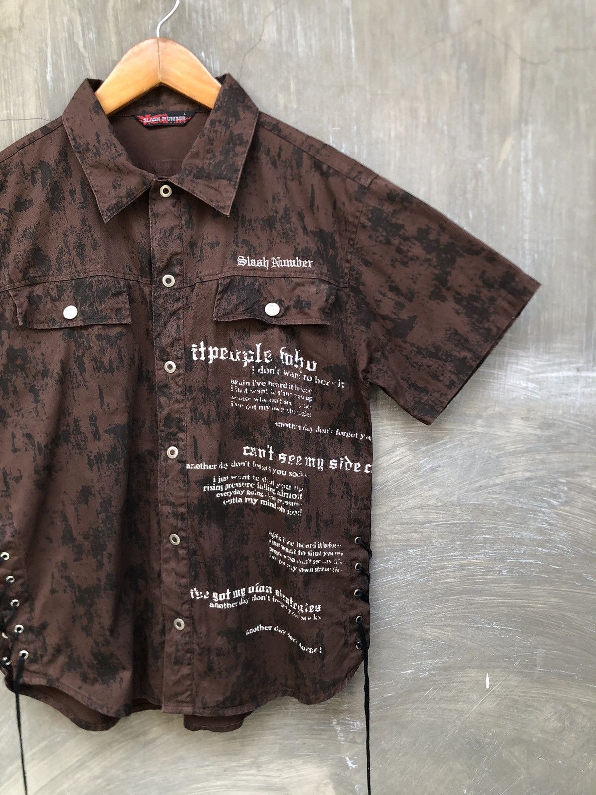 If Six Was Nine × Japanese Brand × Le Grande Bleu (L.G.B.) Y2K Slash Number Poem Button Up Shirt Size US L / EU 52-54 / 3 - 2 Thumbnail