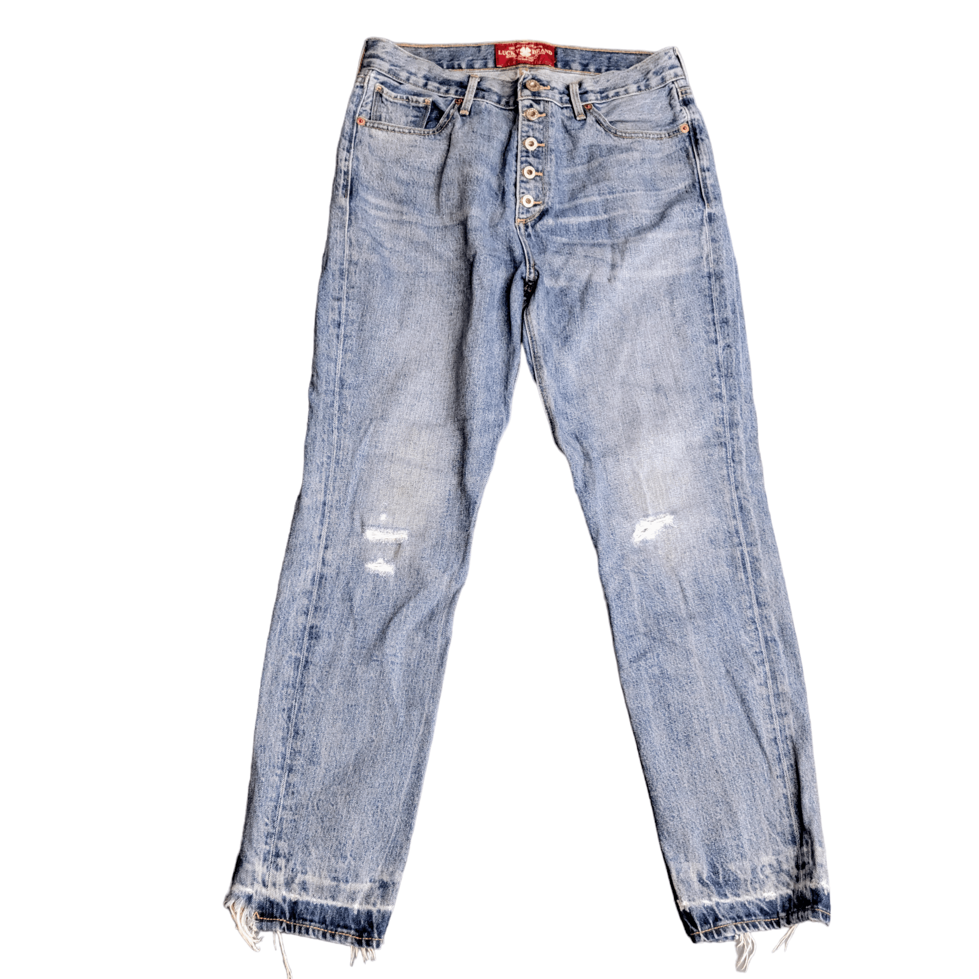 Lucky Brand Lucky Brand Vintage Button Fly High Rise Distress Blue Jeans Size 28" / US 6 / IT 42 - 6 Thumbnail