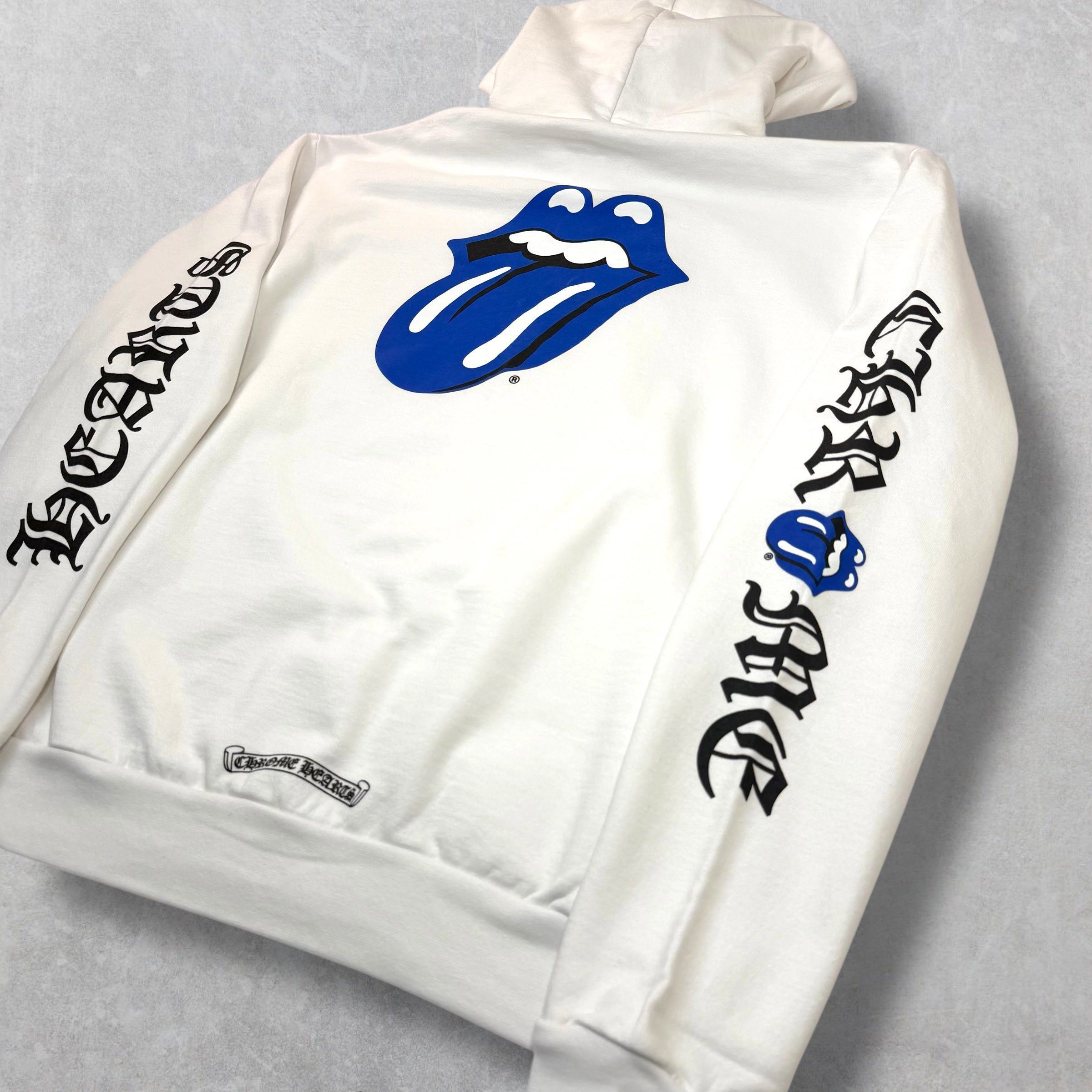 Chrome Hearts Chrome Hearts Rolling Stones Blue Lips White Hoodie M Size US M / EU 48-50 / 2 - 3 Thumbnail