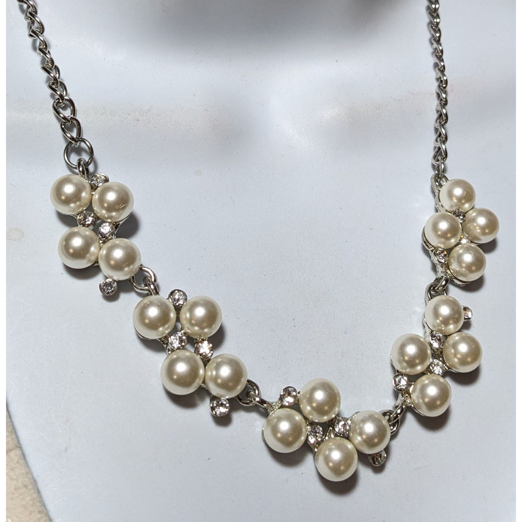 Other Rhinestone Pearl Cluster Bridal Necklace Size ONE SIZE - 6 Thumbnail