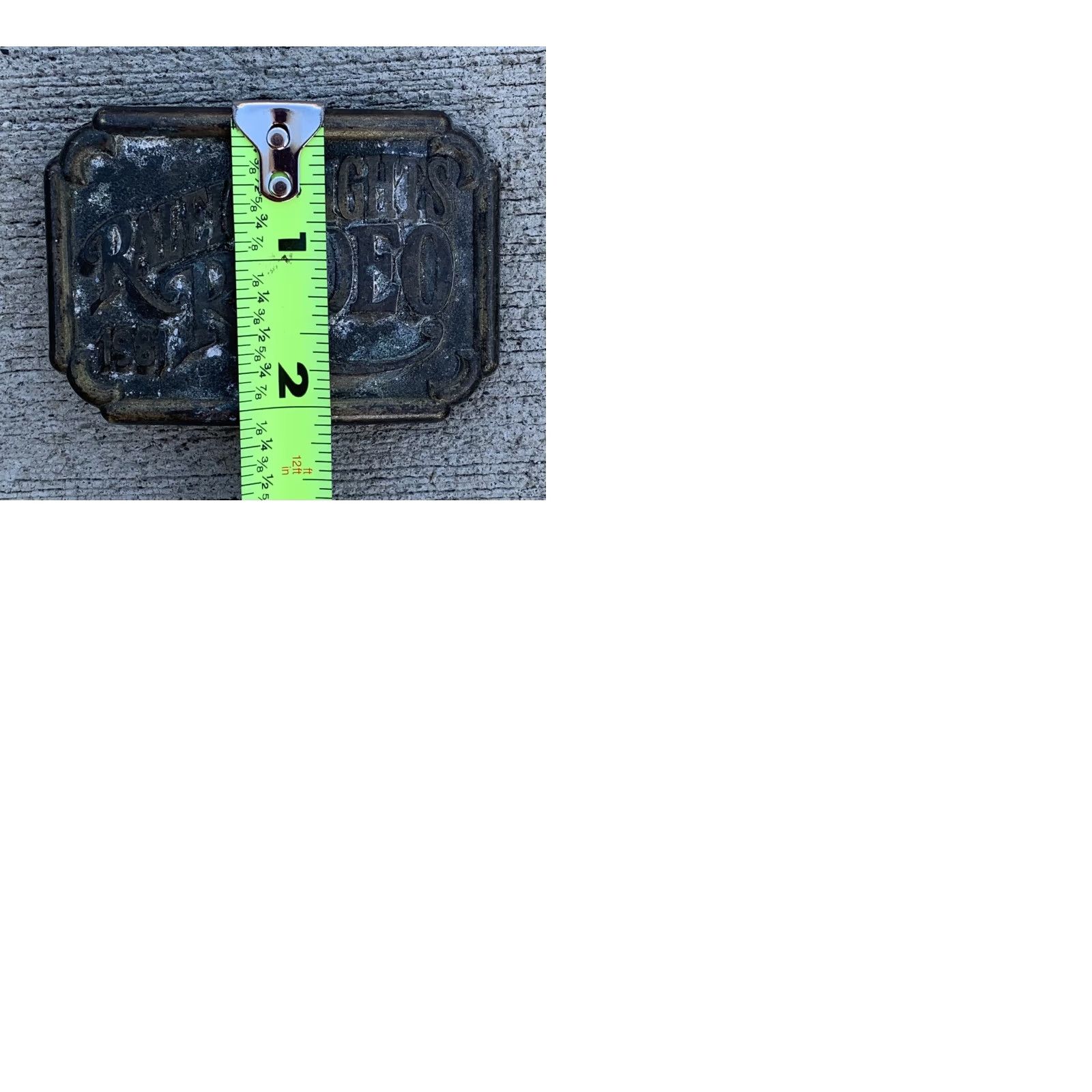 Vintage VINTAGE Raleigh Lights Rodeo 1981 Belt Buckle RJ c Western Cowboycore Belt Buckle Mens Womens Adults Unisex Brass 1980s Rockabilly Size ONE SIZE - 9 Thumbnail