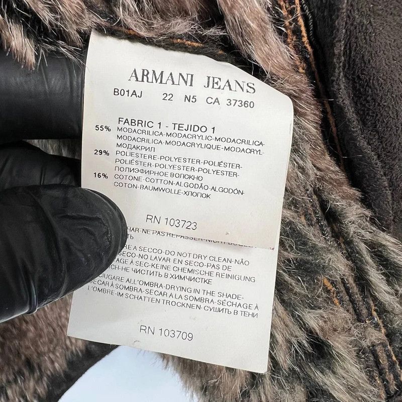 Emporio Armani Armani Jeans Womens Brown Faux Fur Lined Jacket Size M Size M / US 6-8 / IT 42-44 - 7 Thumbnail