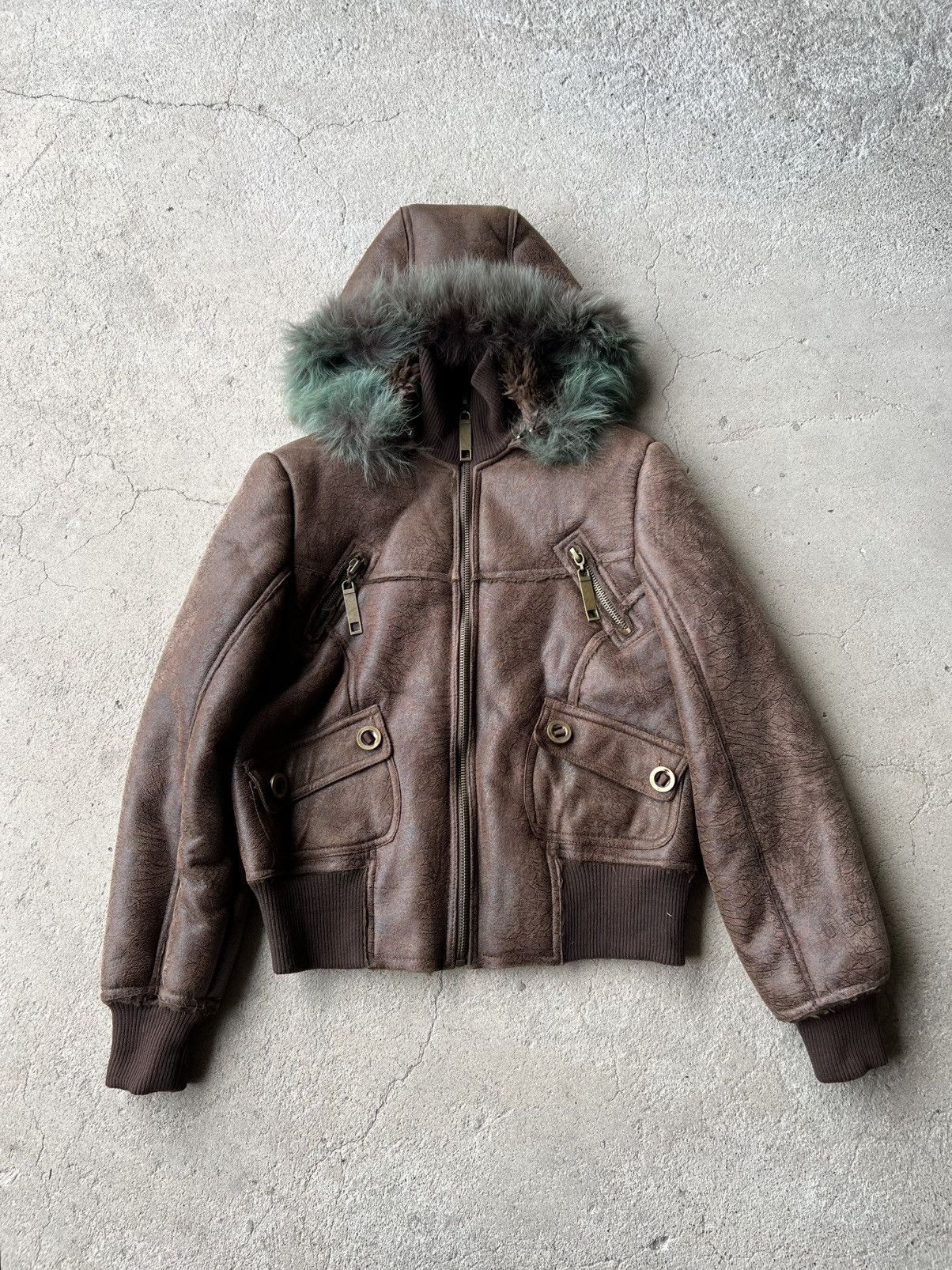 New Vintage Faux Fur Hood Jacket