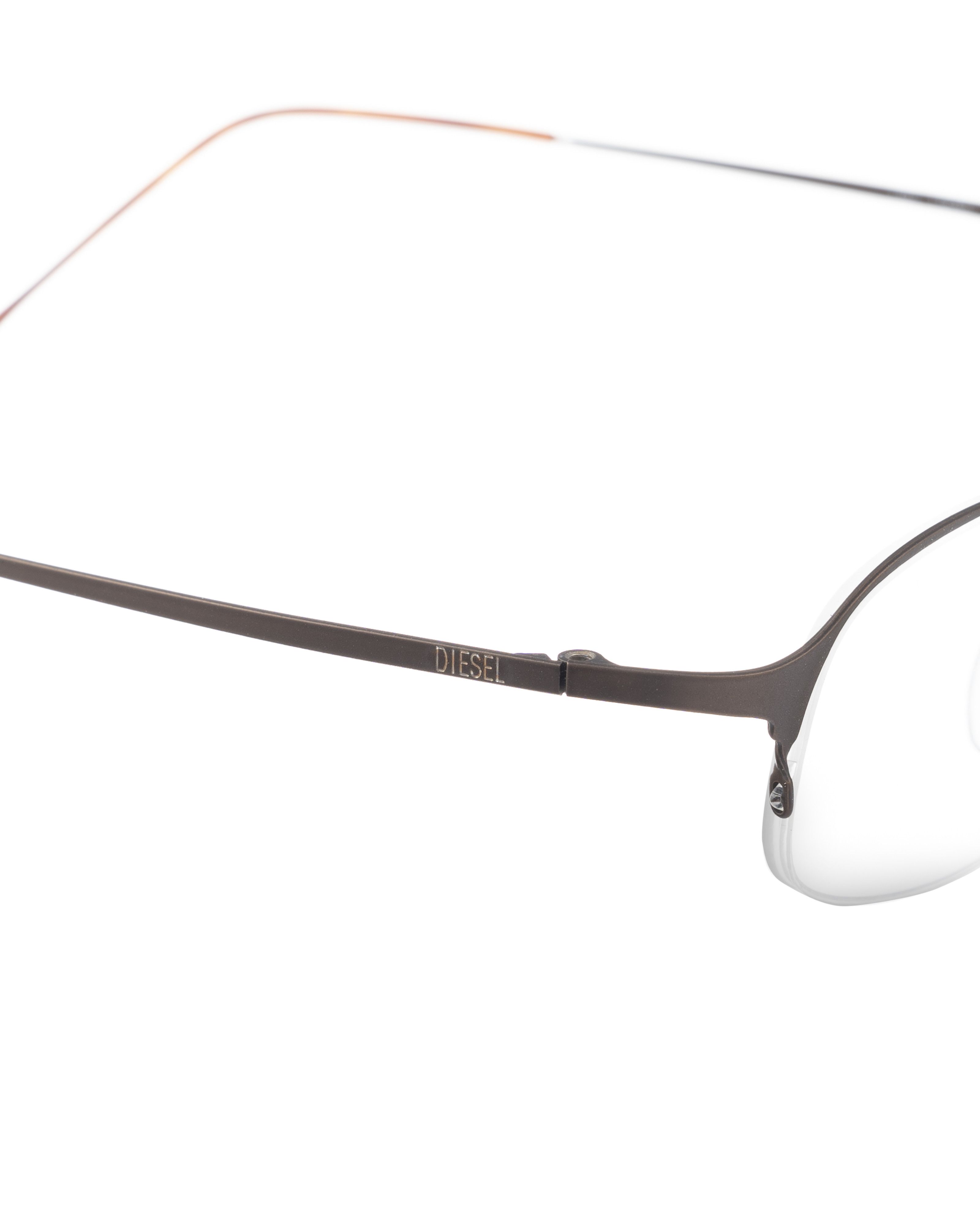 Diesel Diesel 90s Half Rim Oval Silver Metallic & Orange Glasses Size ONE SIZE - 3 Thumbnail