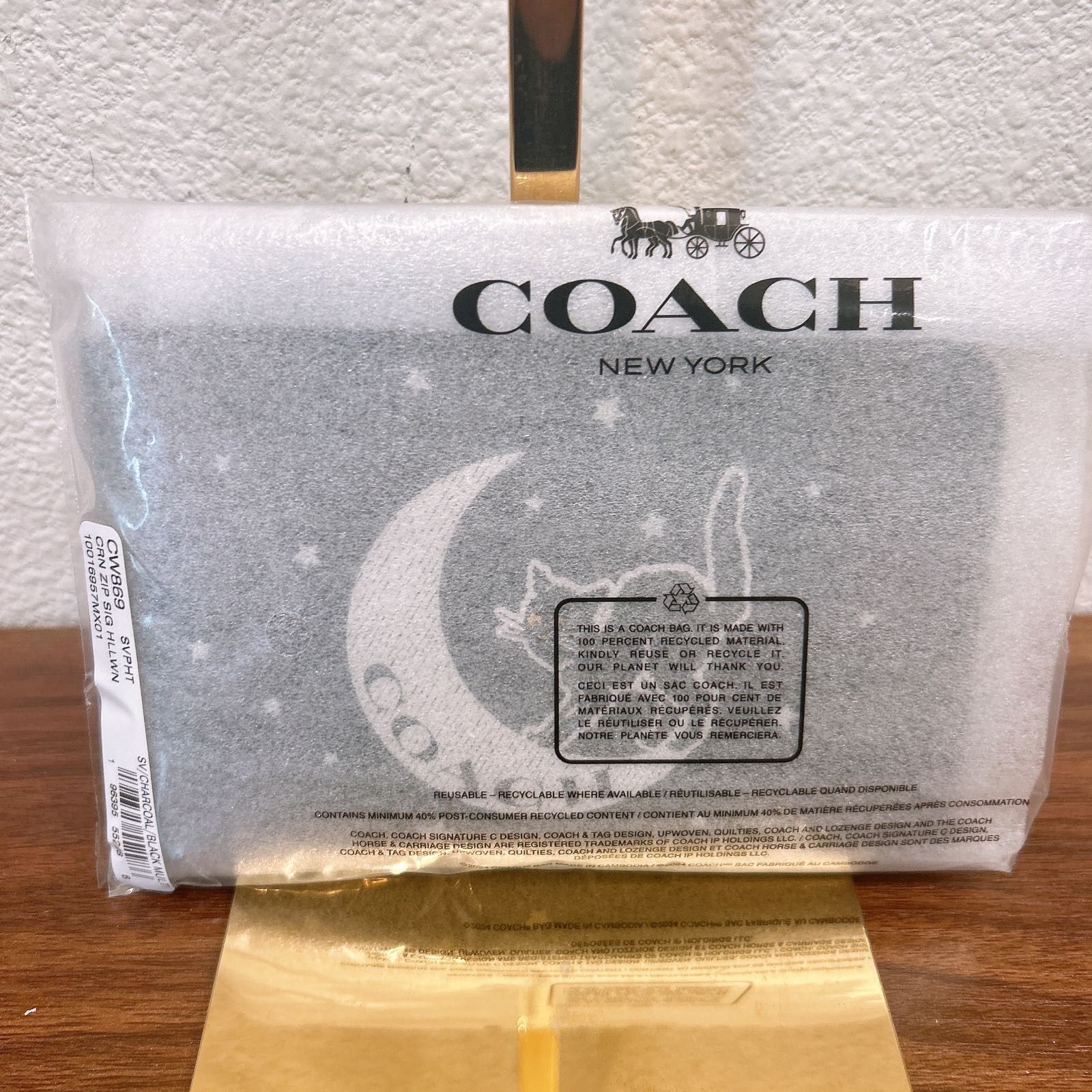 Coach Corner Zip Wristlet In Signature Canvas Halloween Graphic Size ONE SIZE - 4 Thumbnail