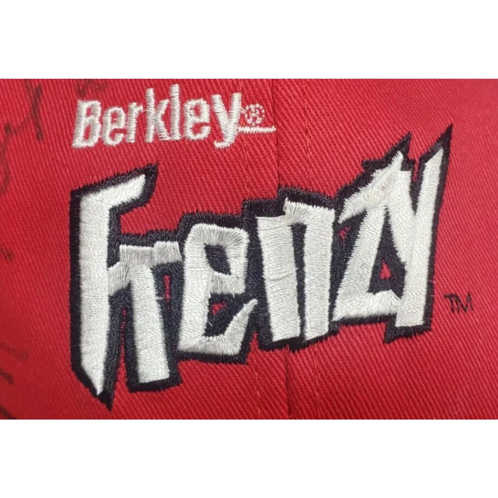 Vintage VINTAGE Berkley Frenzy Snapback Cap Hat Men's One Size Red Cotton Twill Fish 90s? Size ONE SIZE - 2 Thumbnail