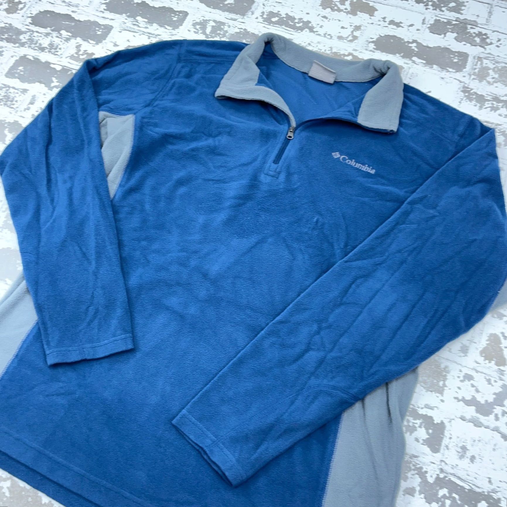 Vintage Columbia Sweater Men Medium Blue Fleece Pullover 1/4 Zip Mock Neck Casual Travel All Seasons Pockets Logo Zipper Knit Solid Spring Winter Fall Mens Size US M / EU 48-50 / 2 - 3 Thumbnail
