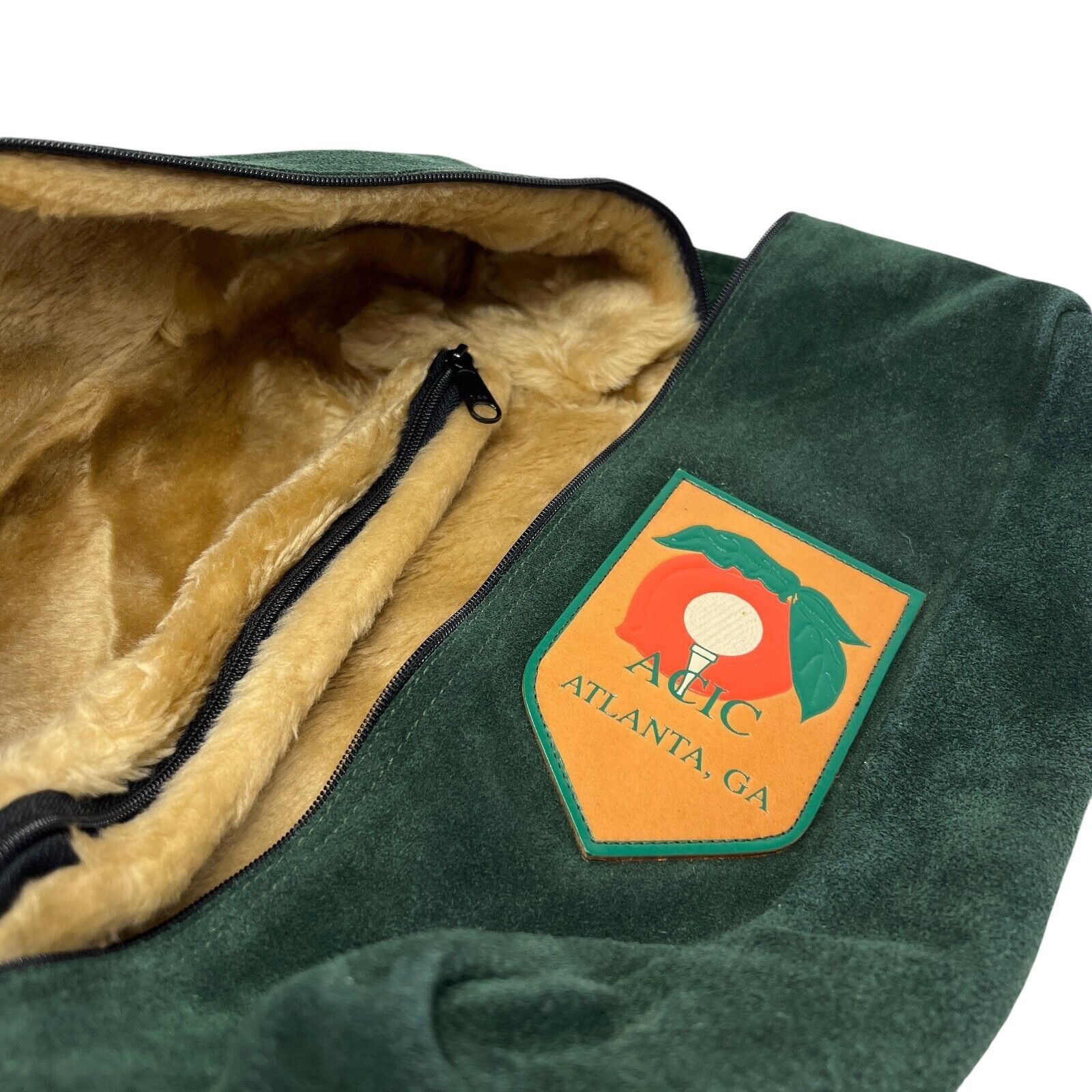 Vintage Vintage Green Suede ACIC Atlanta, GA Golf Sherpa Lined Bag Size ONE SIZE - 4 Thumbnail