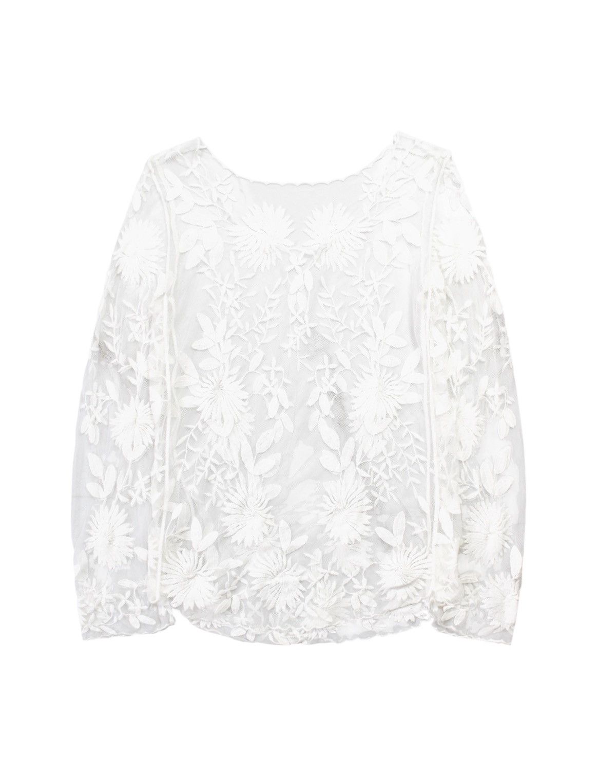 Japanese Brand × Vintage 2000S JAPANESE MADE ELEGANCE LACE FLOWER MESH LONG SLEEVE Size ONE SIZE - 1 Thumbnail