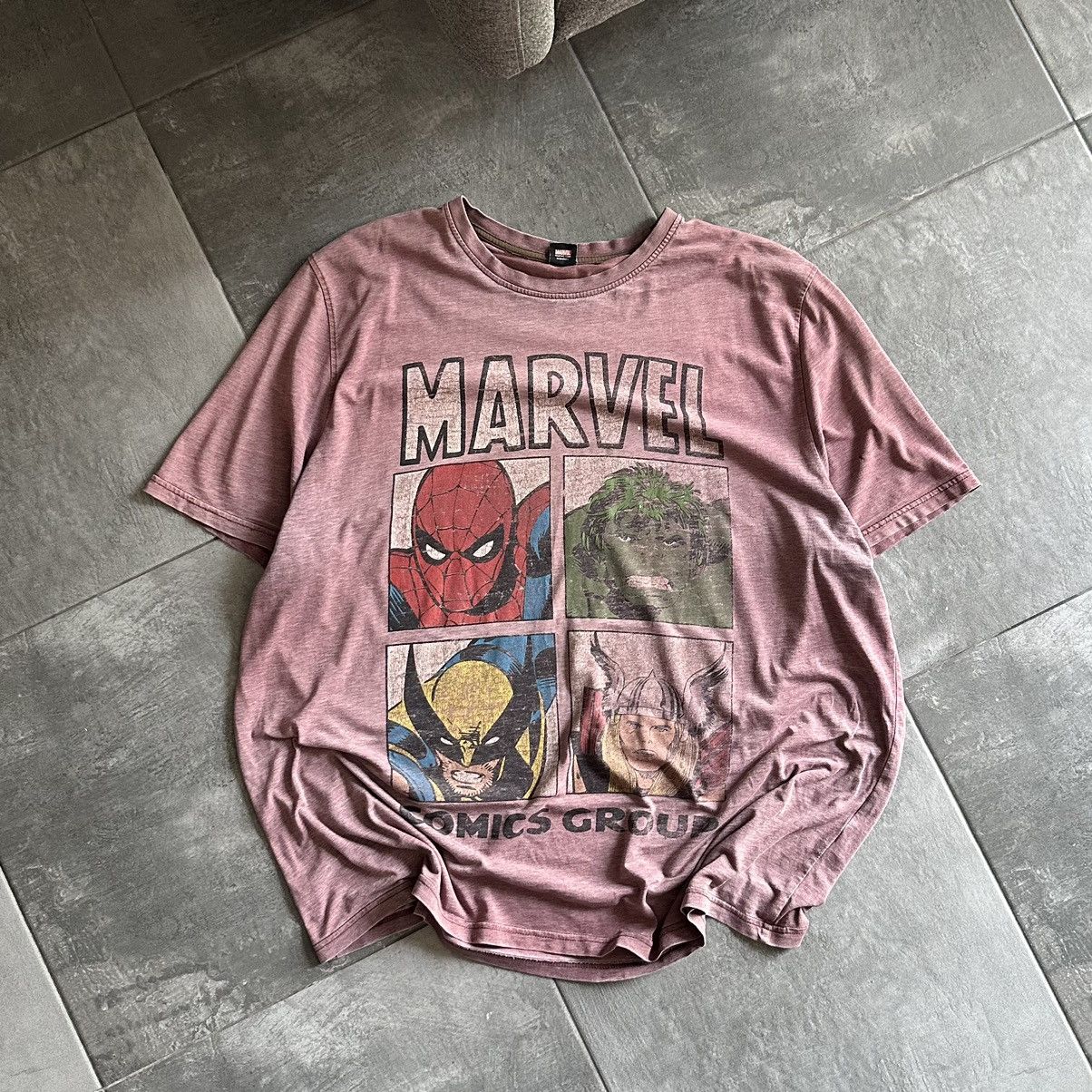 Marvel Comics × Vintage Vintage Dc Comics T-shirts Marvel Comics Big Logo Trashed Size US XXL / EU 58 / 5 - 1 Thumbnail