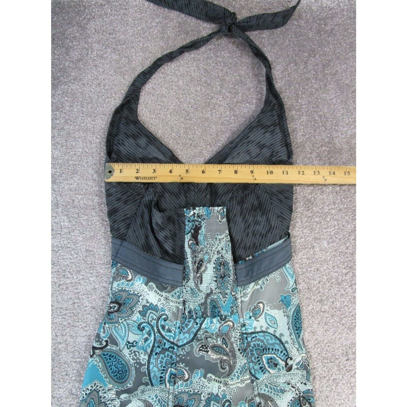 Athleta Athleta Dress Womens 2 Gray Halter Sundress A-Line Blouson Fit & Flare Zip Party/Cocktail Travel Casual Paisley Sleeveless Short Size XS / US 0-2 / IT 36-38 - 6 Thumbnail