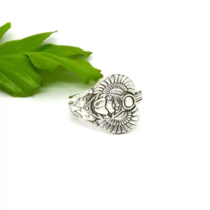 Jewelry × Vintage Creative Egyptian Inspired Designs Sacred Wing Scarab Ring Size ONE SIZE - 5 Thumbnail