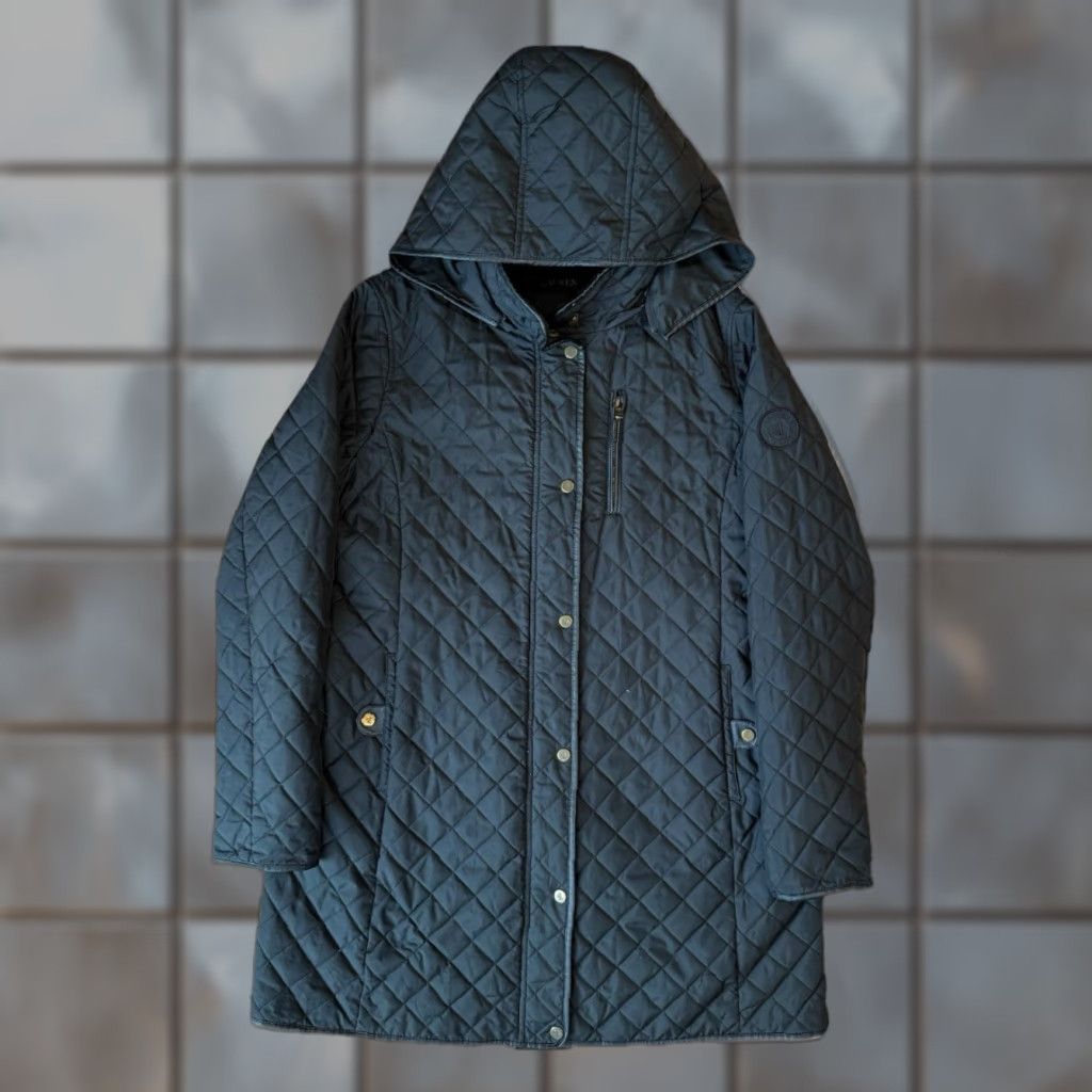 Ralph Lauren Lauren Ralph Lauren Quilted Coat Women's Large Black Full Zip Outerwear NYC Coat Size L / US 10 / IT 46 - 1 Thumbnail