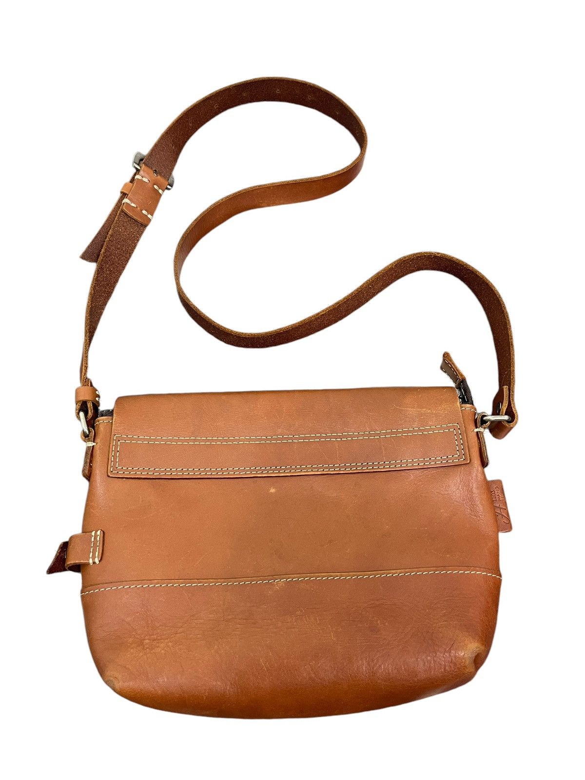 Japanese Brand Full Leather Patina 1203 Mano Fece Cross Body Bag 1🟩2 Size ONE SIZE - 12 Thumbnail