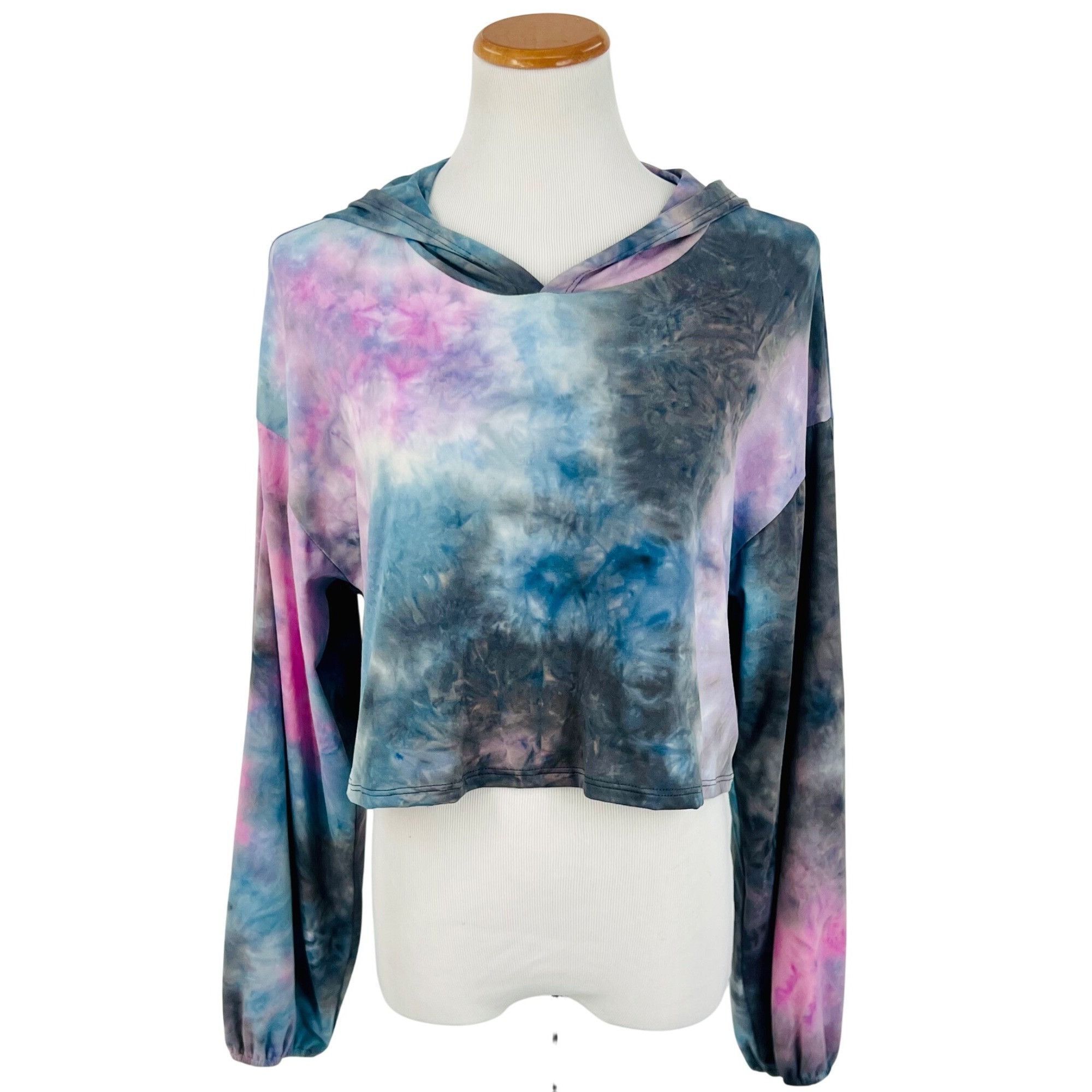 Other NWT Tie Dye Cropped Hoodie & Shorts 2 Piece Set | Athleisure Size L / US 10 / IT 46 - 5 Thumbnail