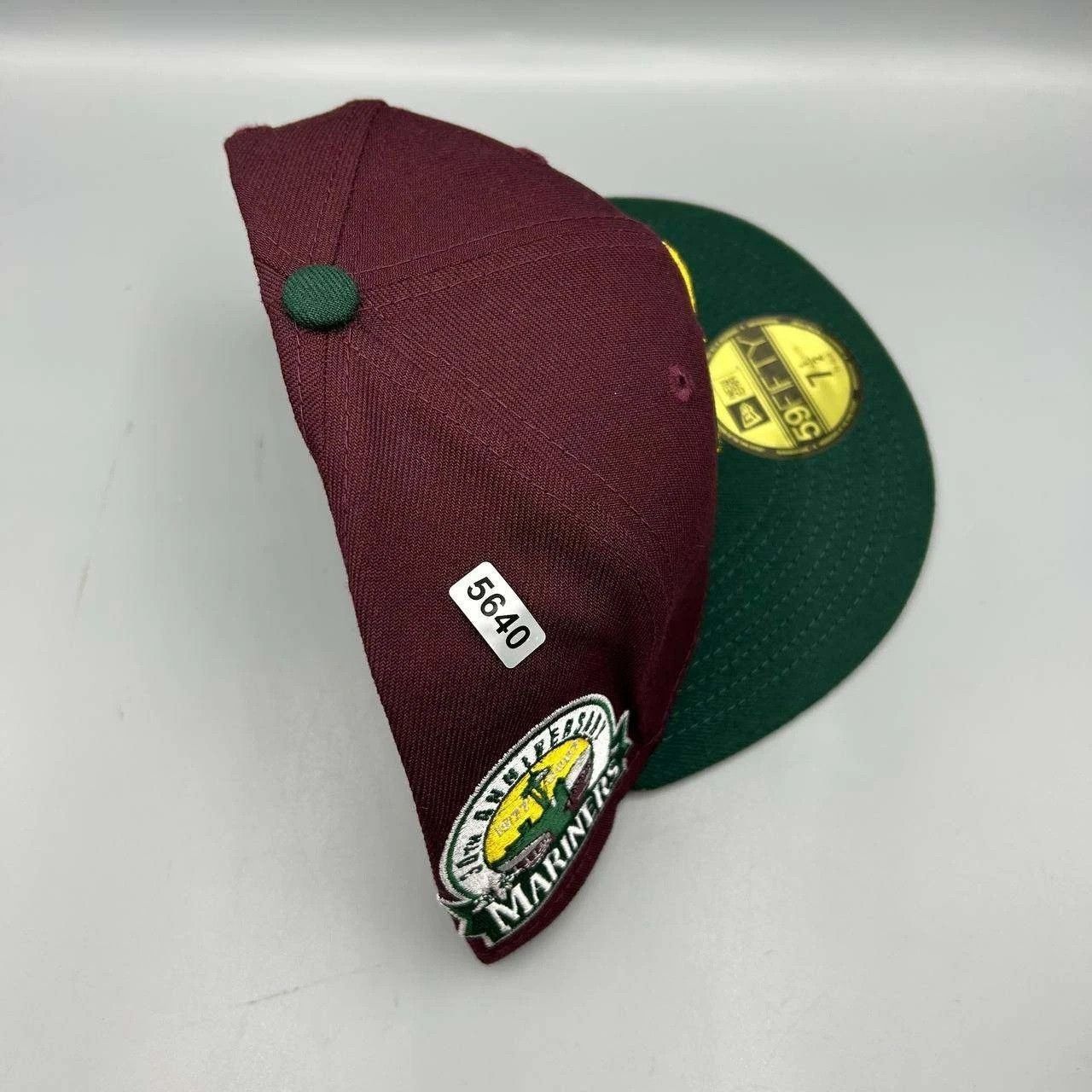 New Era Seattle Mariners Hat Men 7 1/2 Red Green MLB Fitted Cap New Size ONE SIZE - 9 Thumbnail