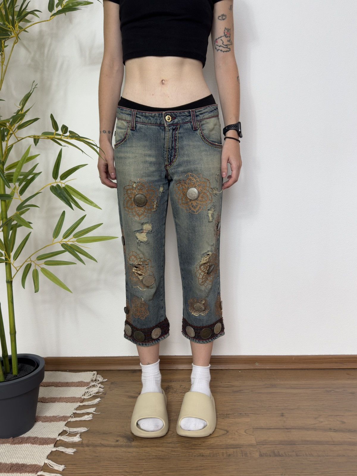 Roberto Cavalli 🪙 VINTAGE ROBERTO CAVALLI 2000s COIN BRIDGES SHORTS Size 24" / US 00 / IT 34 - 5 Thumbnail