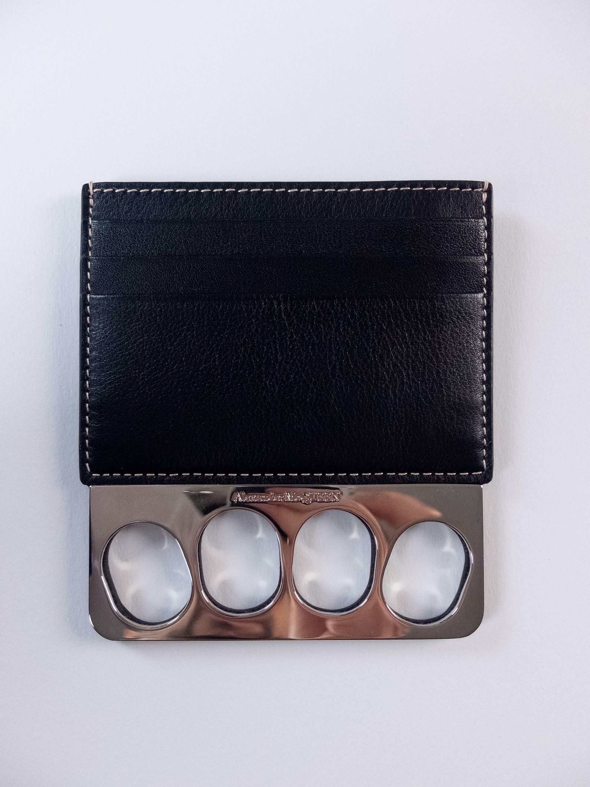 Alexander McQueen ALEXANDER MCQUEEN The Grip black leather gothic card holder Size ONE SIZE - 5 Thumbnail
