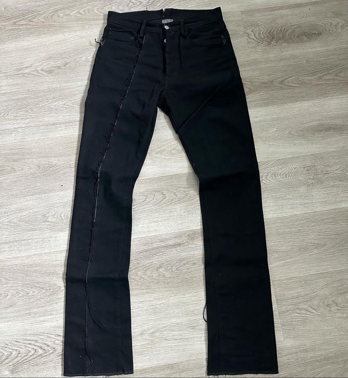 image of Unsound Rags Raw Edge Japanese Denim in Black, Men's (Size 30)
